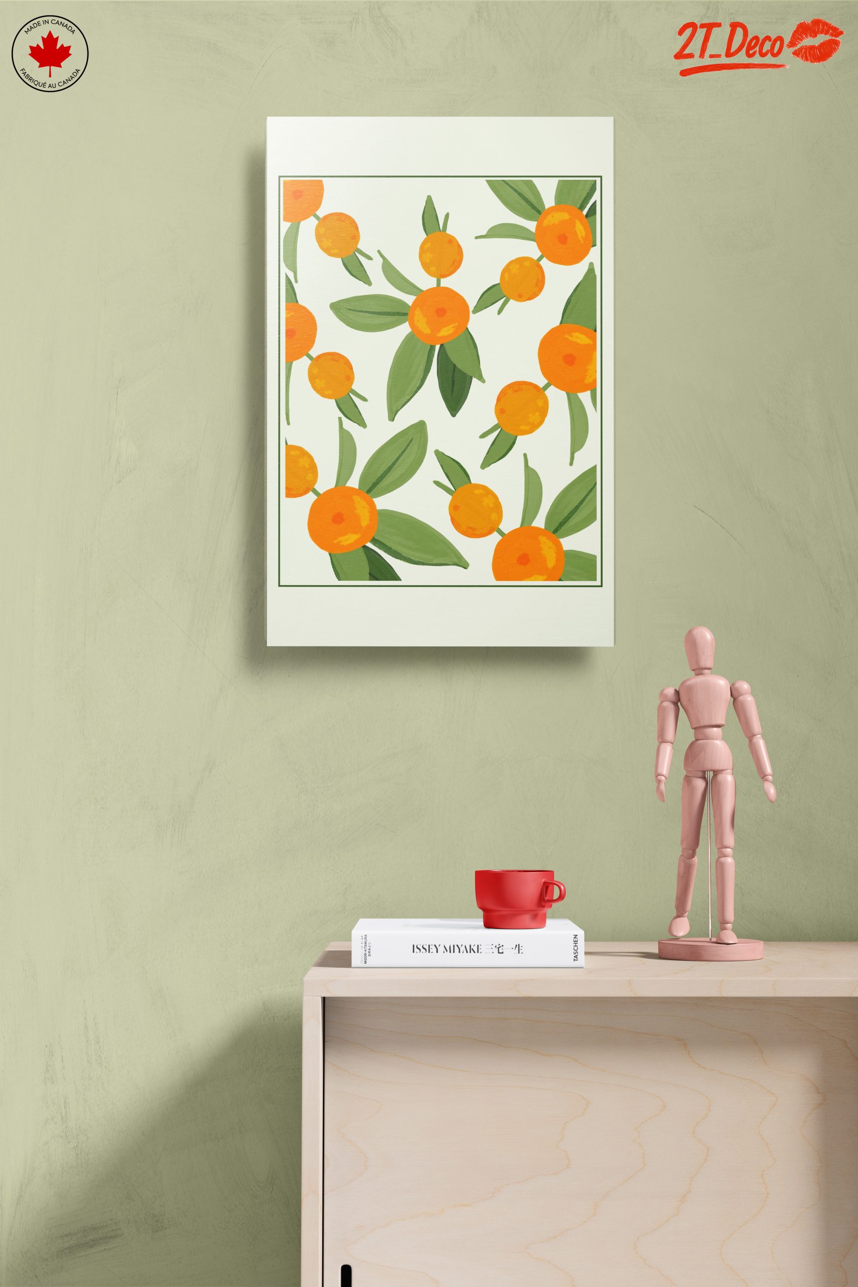 Vibrant Botanical Leaf Art with Oranges - Image 14