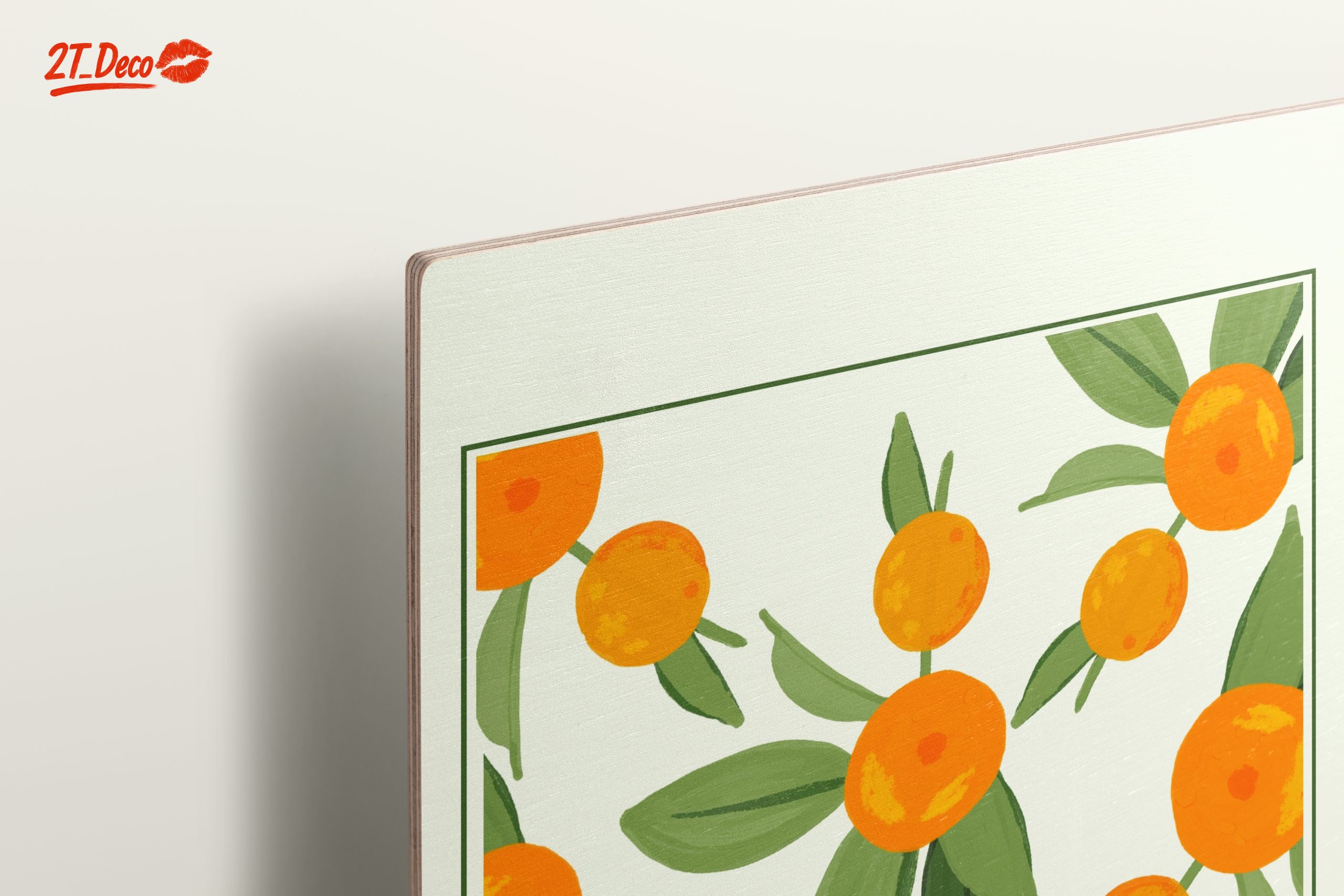 Vibrant Botanical Leaf Art with Oranges - Image 15
