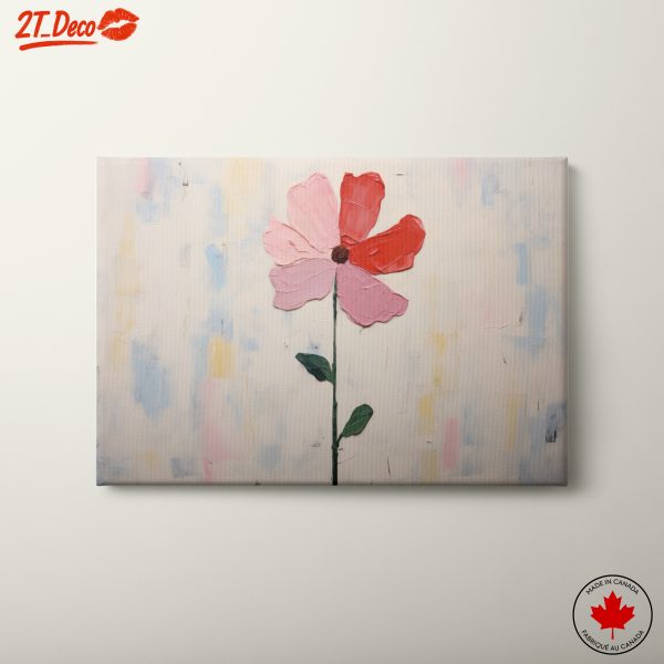 Pink and Red Abstract Flower Art