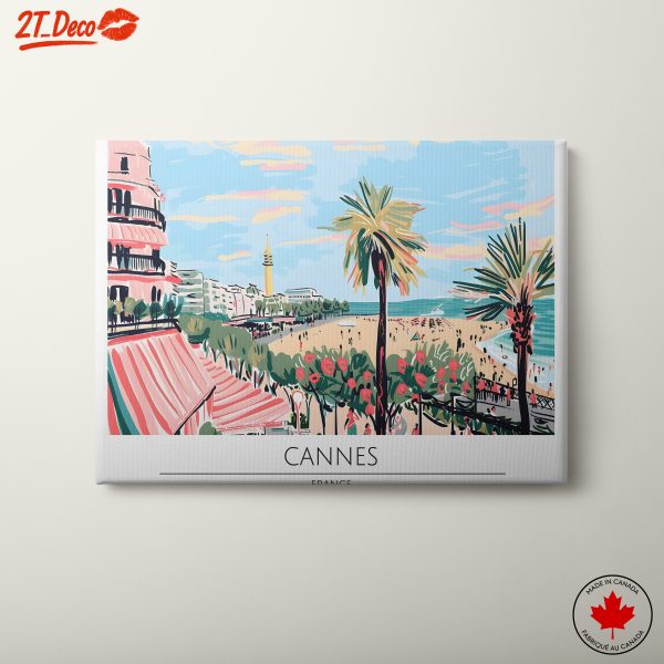 Cannes Cityscape with Palm Trees