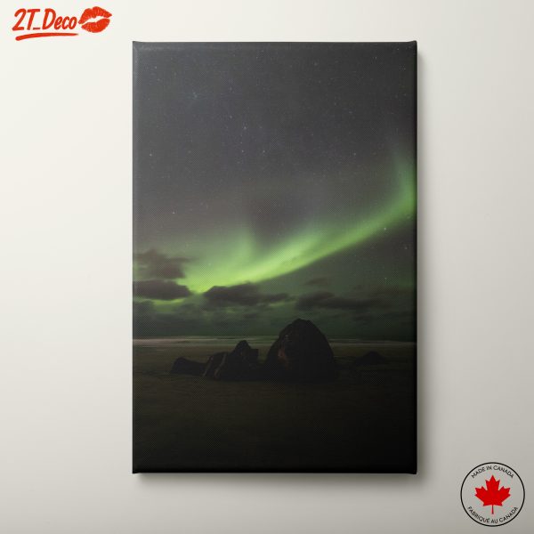 Aurora Borealis Over Serene Beach