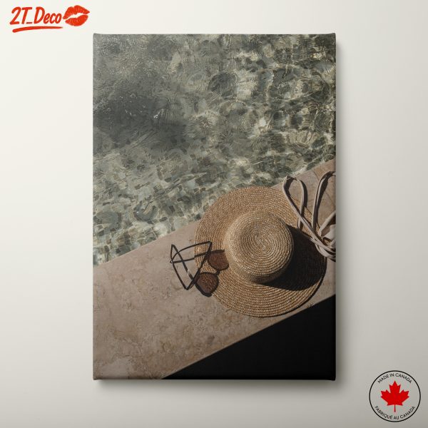 Relaxing Beach Scene with Sun Hat and Sunglasses
