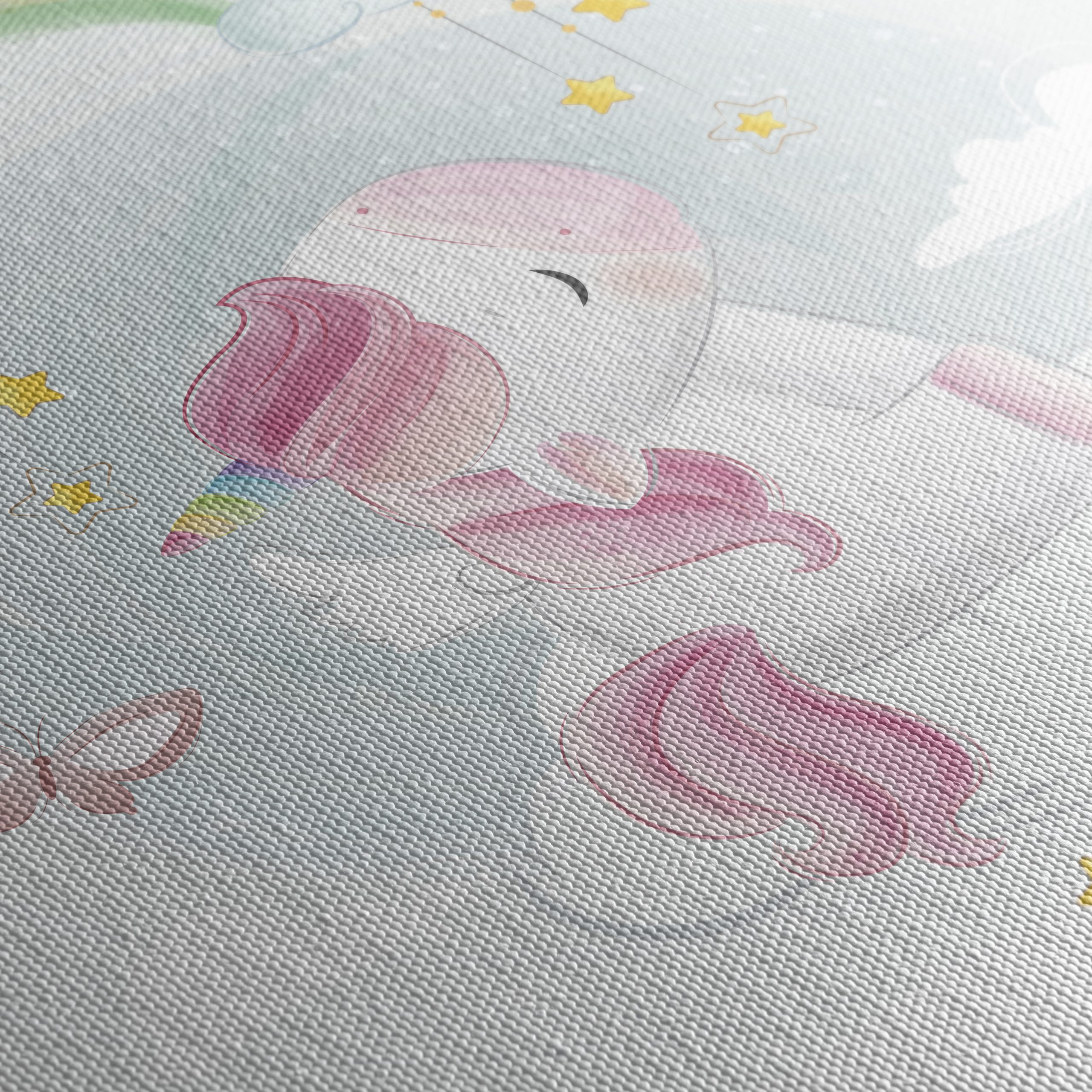 Magical Unicorn Art with Rainbow and Clouds - Image 5