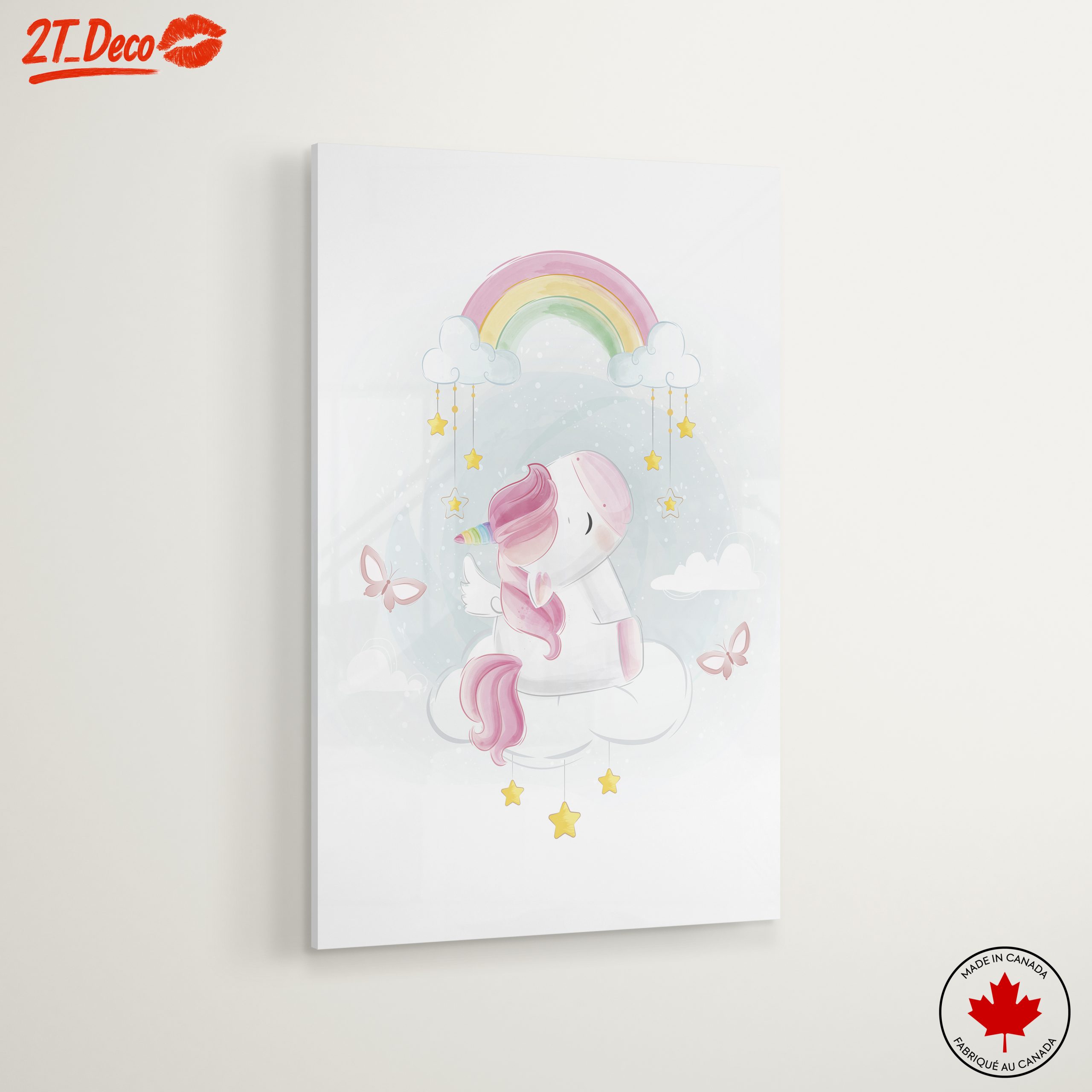 Magical Unicorn Art with Rainbow and Clouds - Image 6