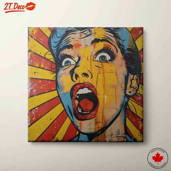 Vibrant Pop Art Woman Expressing Emotion