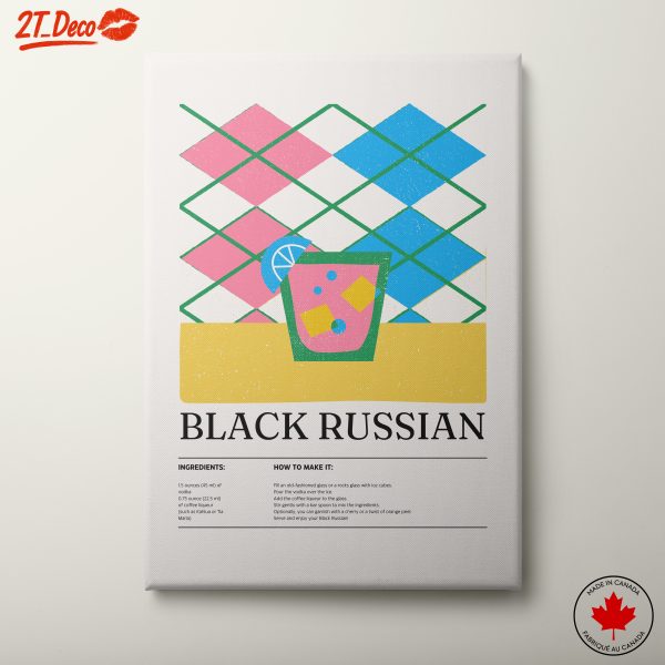 Black Russian Cocktail Recipe Art