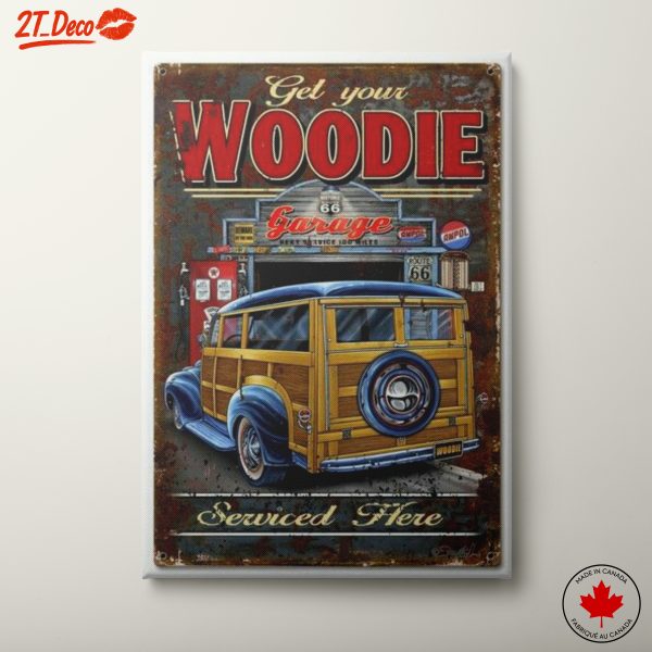 Vintage Woody Car in Garage
