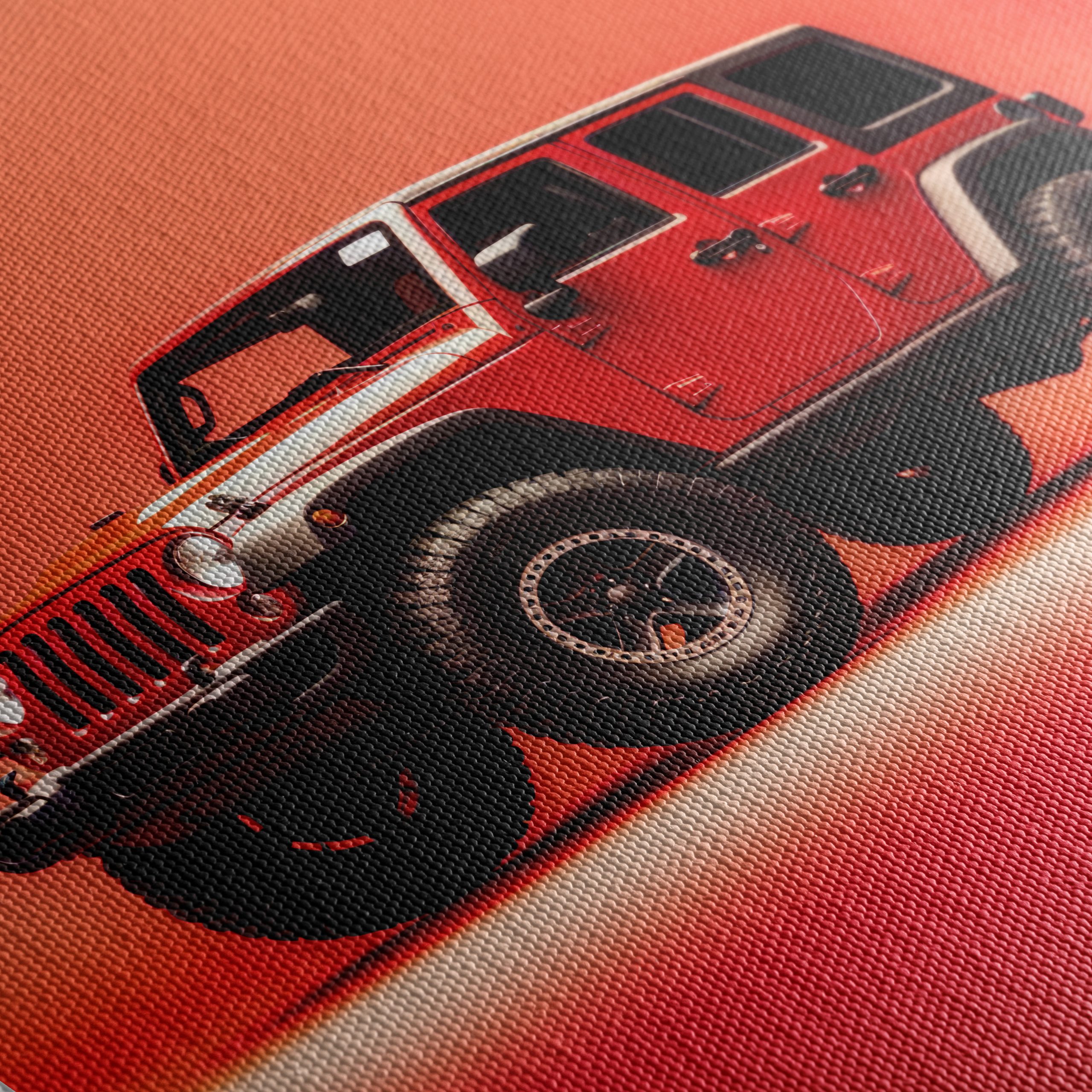 Red Jeep Against Vibrant Background - Image 5