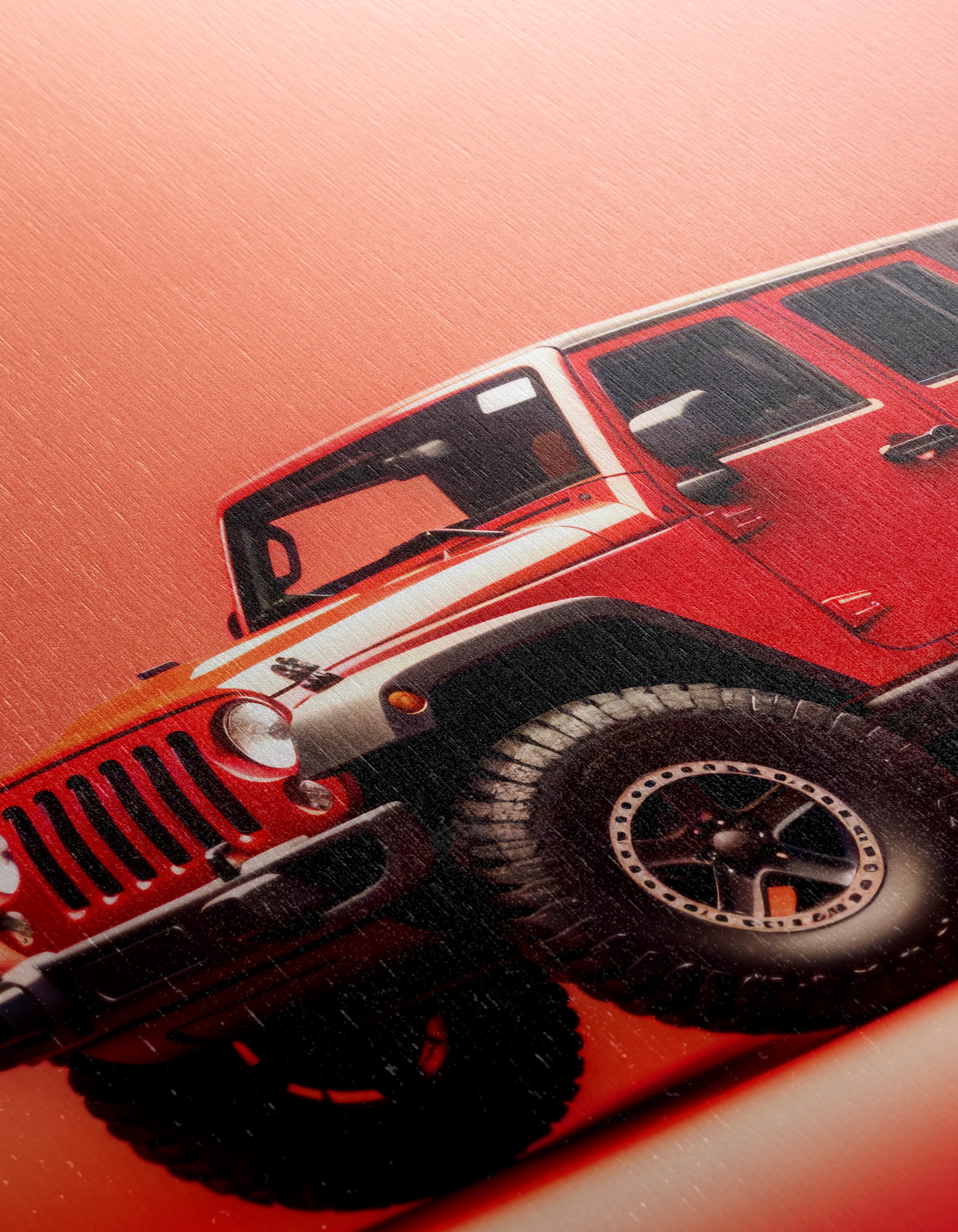 Red Jeep Against Vibrant Background - Image 12