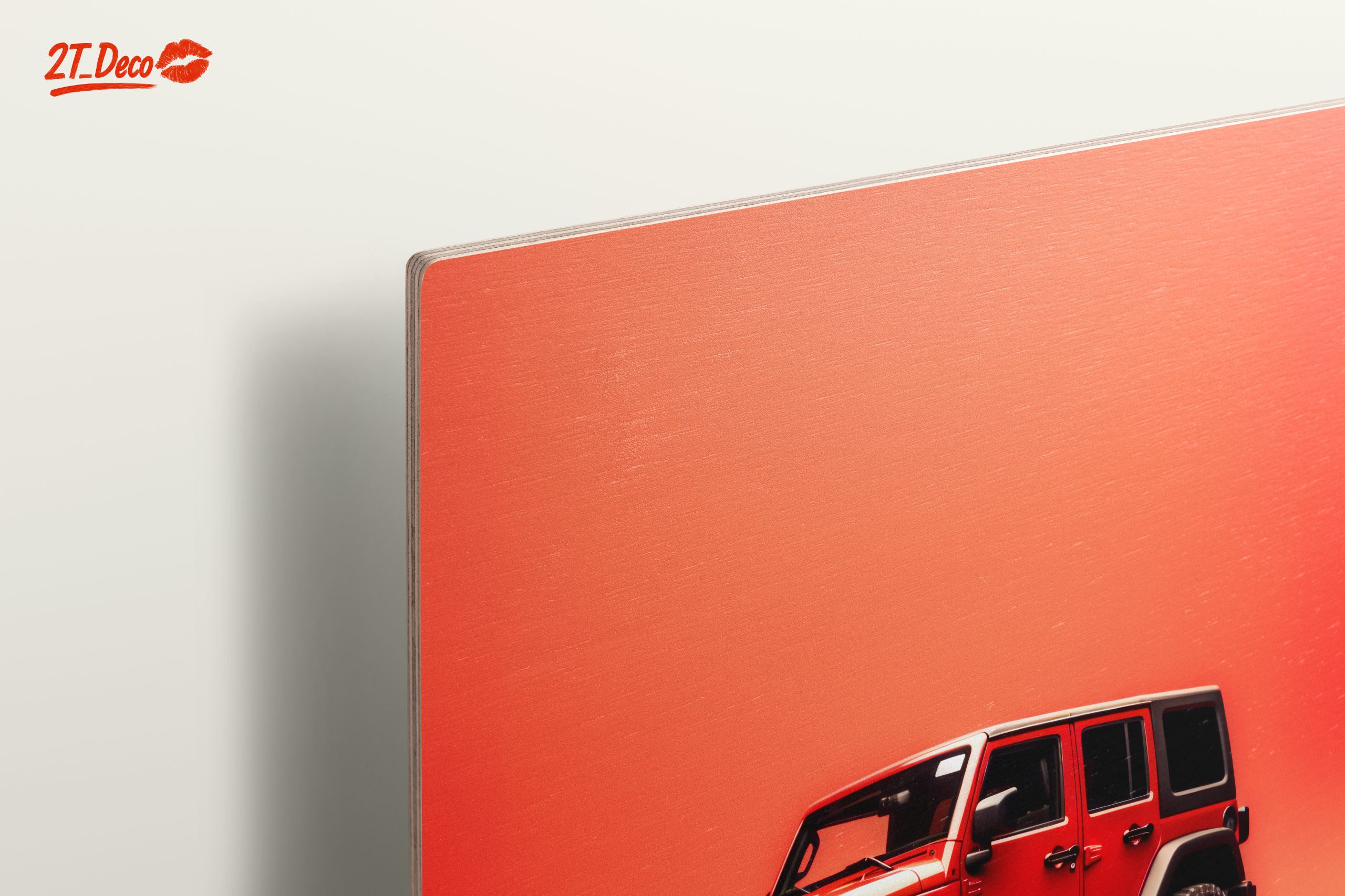 Red Jeep Against Vibrant Background - Image 15