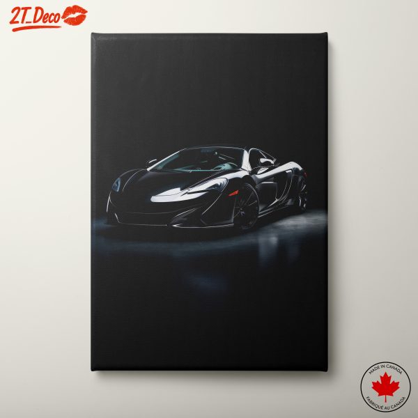 Sleek Black Classic Car Art