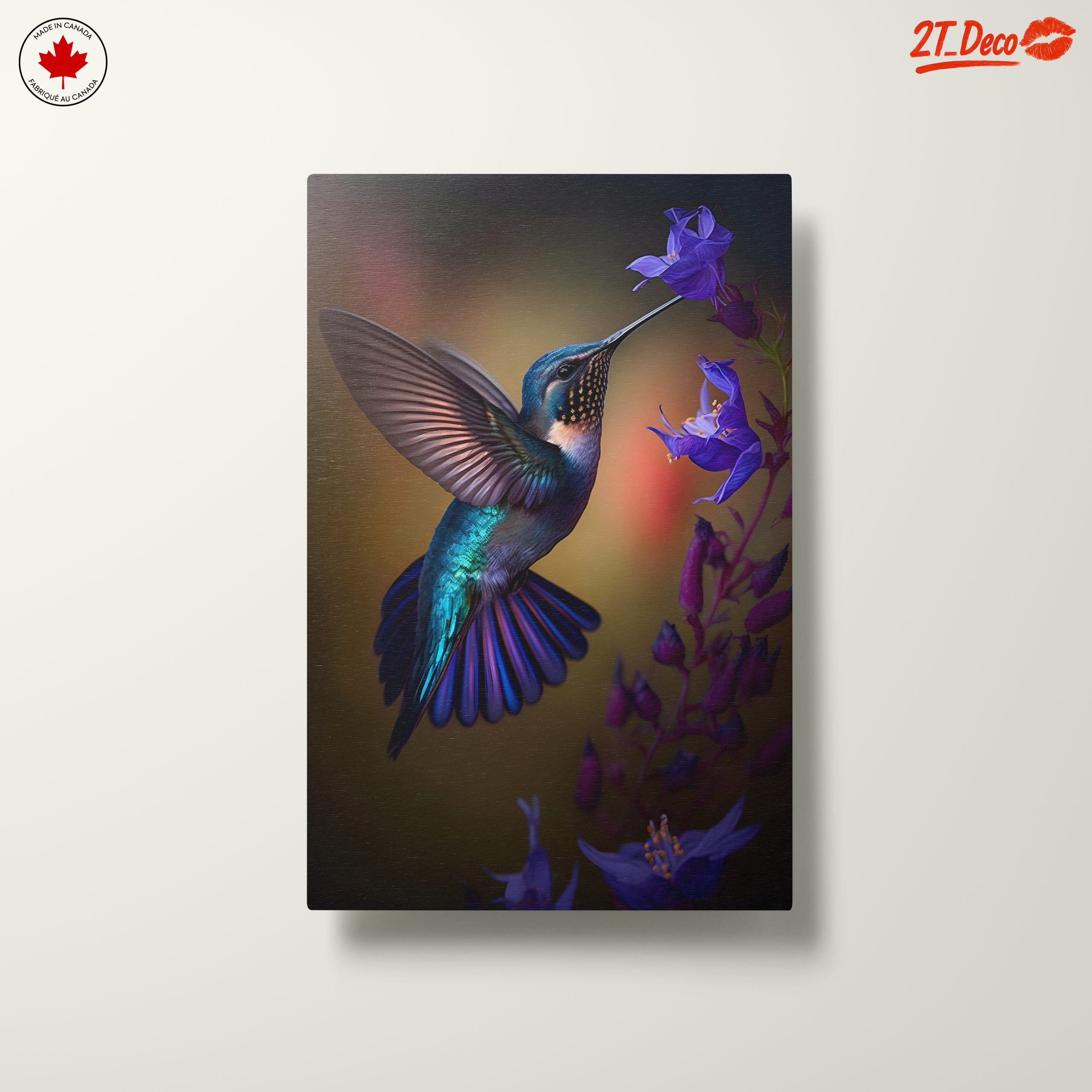 Colorful Hummingbird Feeding on Purple Flowers - Image 10