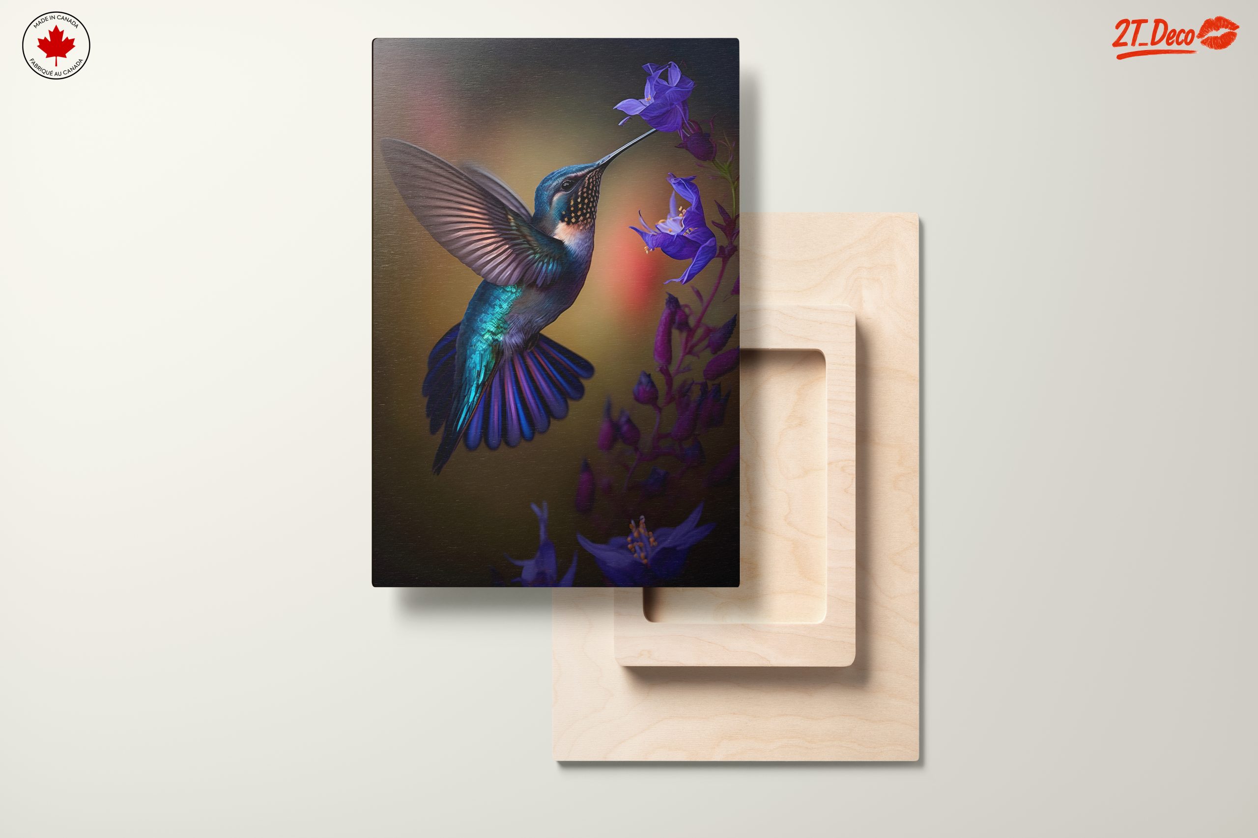Colorful Hummingbird Feeding on Purple Flowers - Image 11