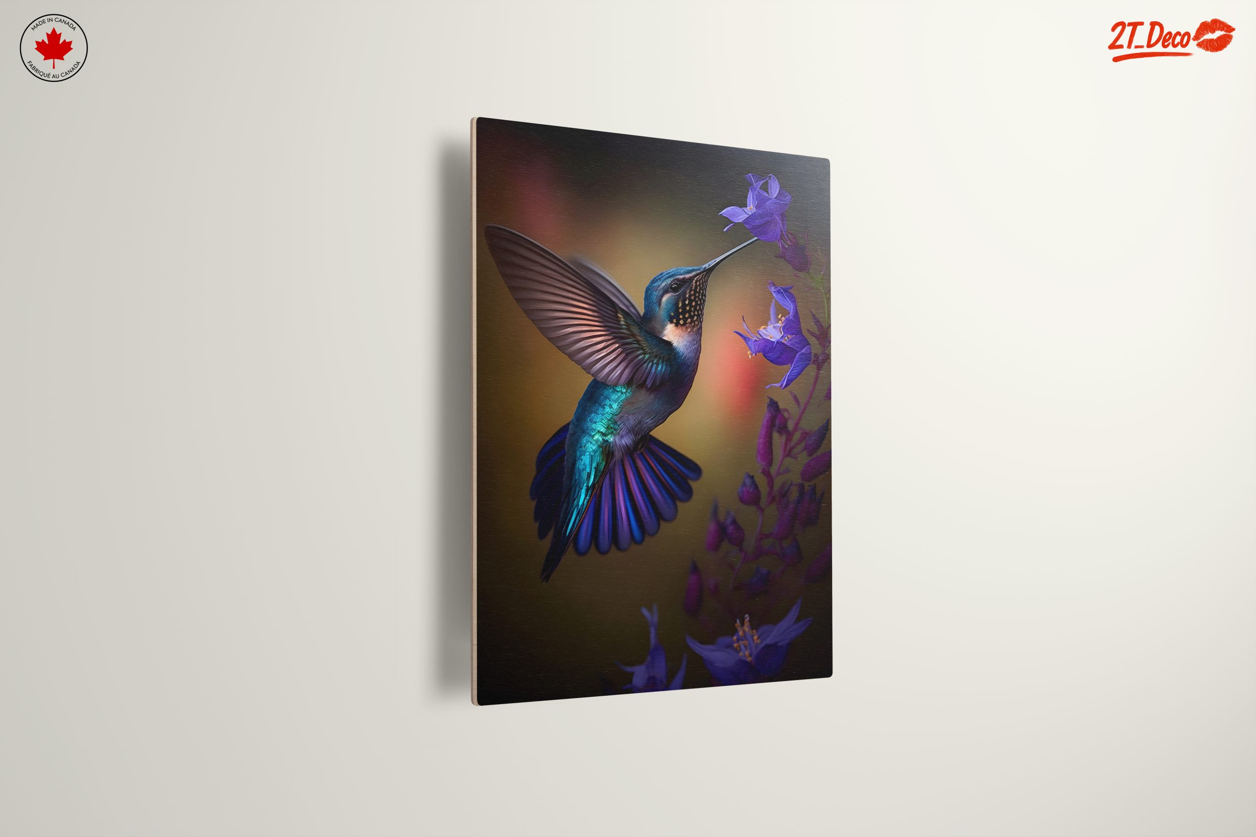 Colorful Hummingbird Feeding on Purple Flowers - Image 13