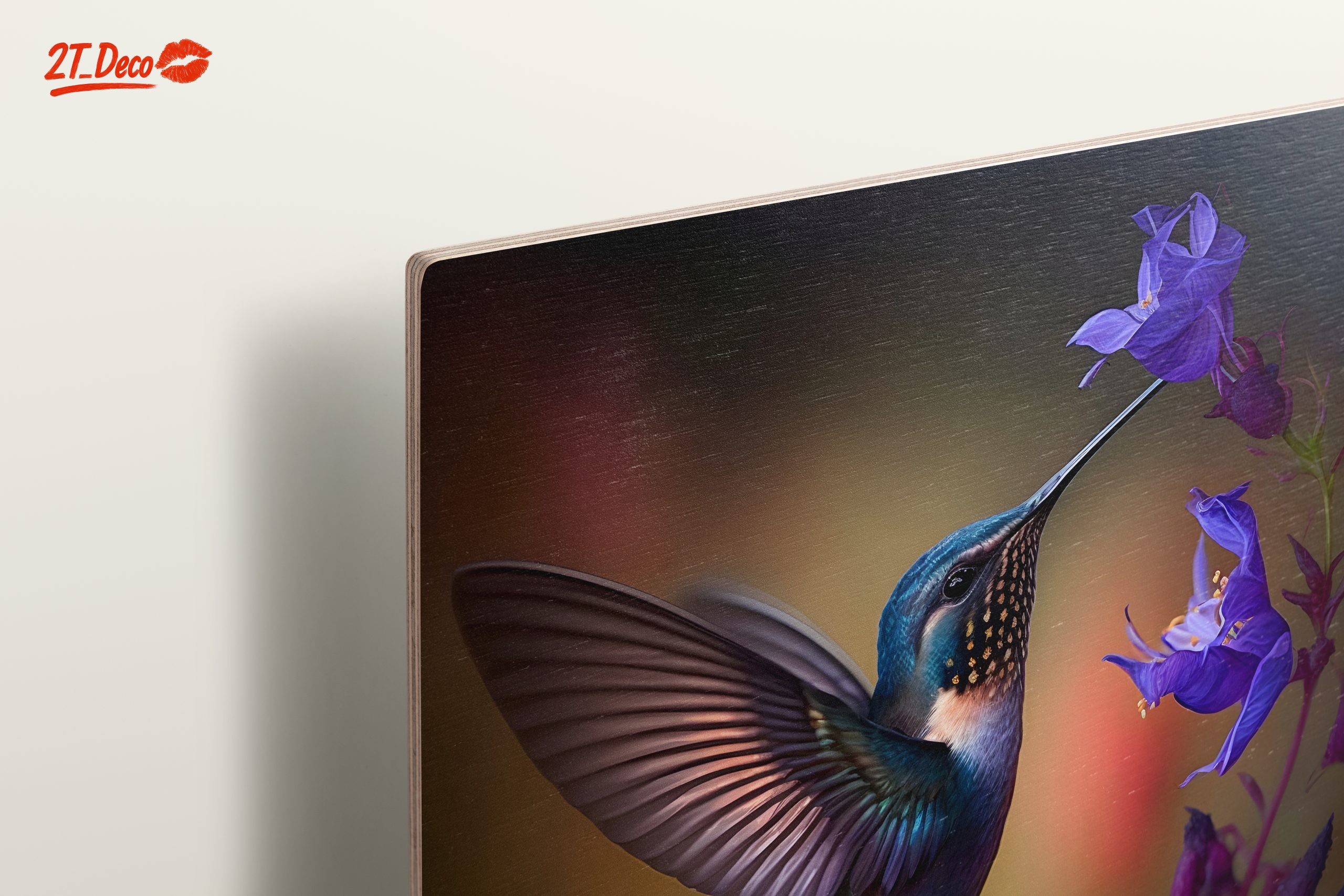 Colorful Hummingbird Feeding on Purple Flowers - Image 15