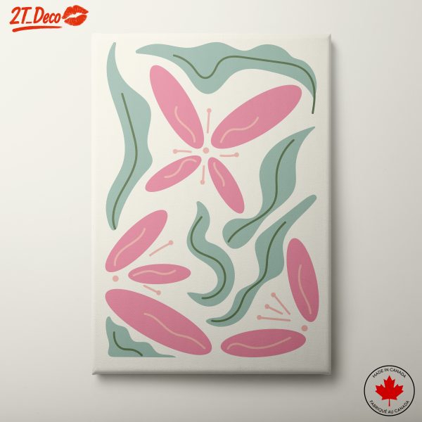 Stylish Floral Artwork with Pink Flowers
