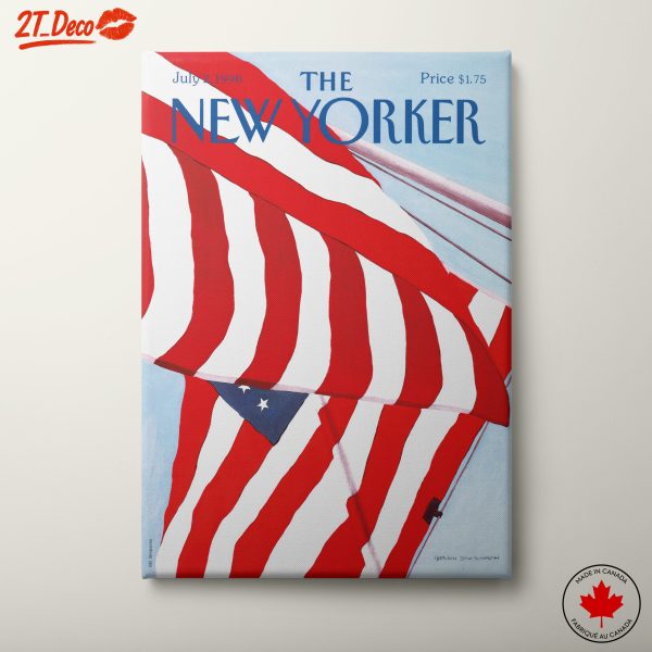 The New Yorker Magazine Cover with American Flags