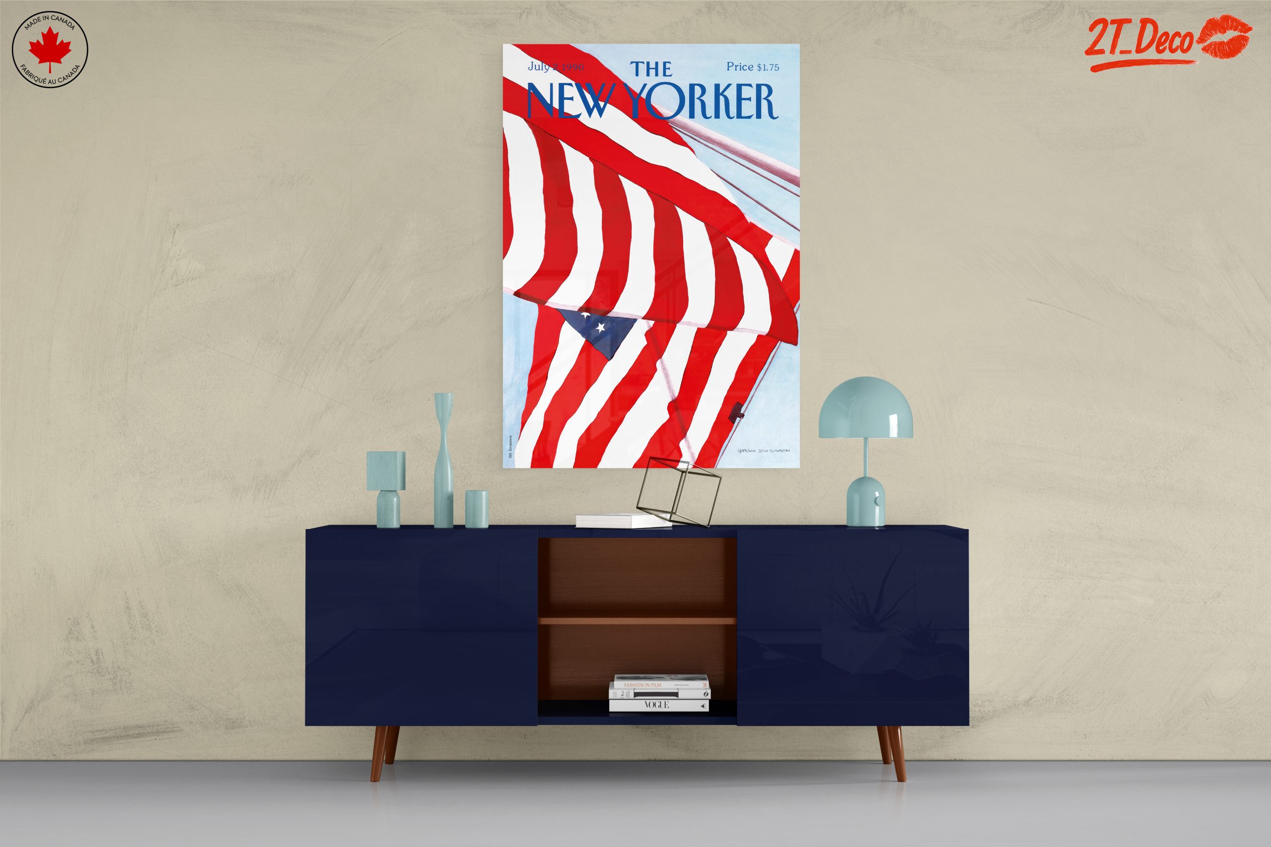 The New Yorker Magazine Cover with American Flags - Image 8