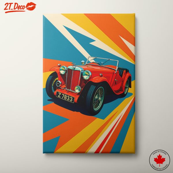 Vintage Sports Car with Bold Colors