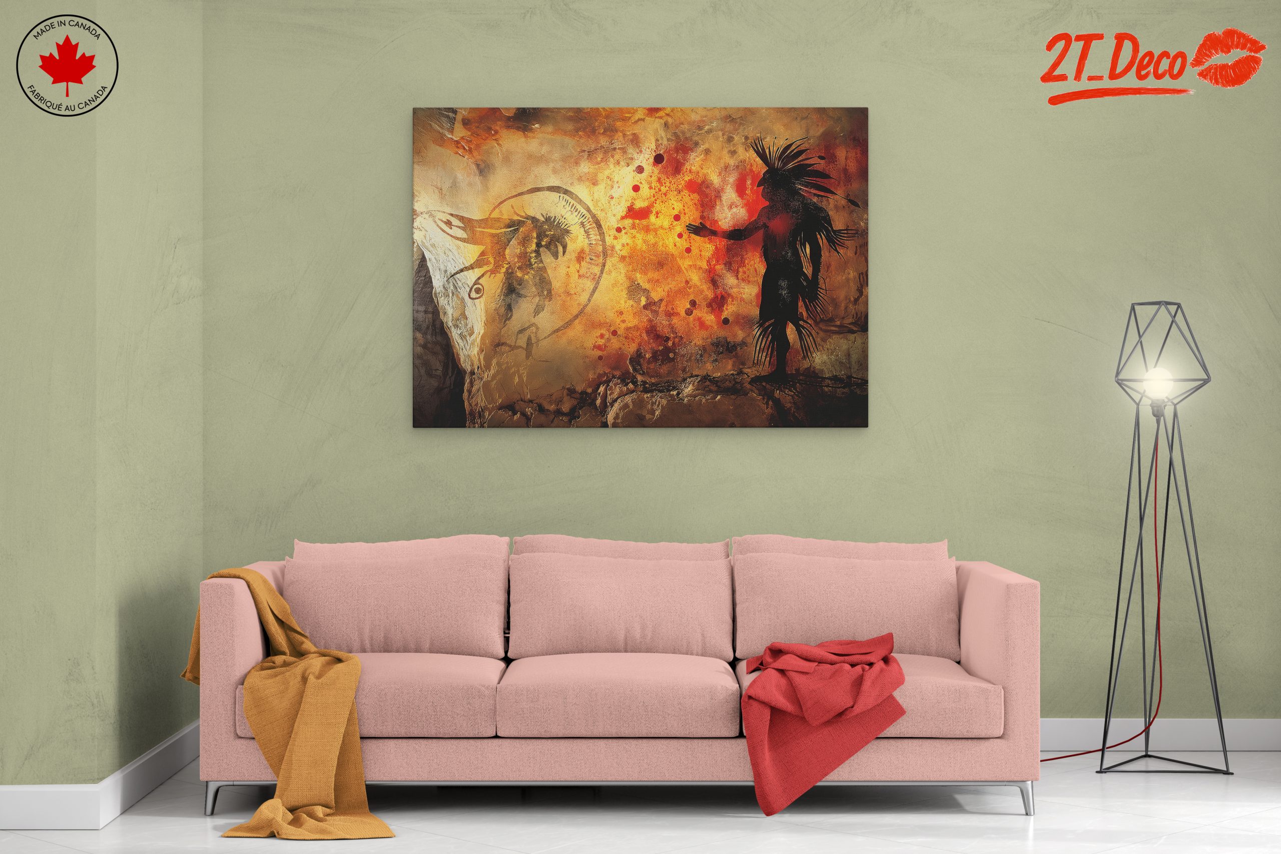 Ancient Cave Art with Abstract Figures - Image 2
