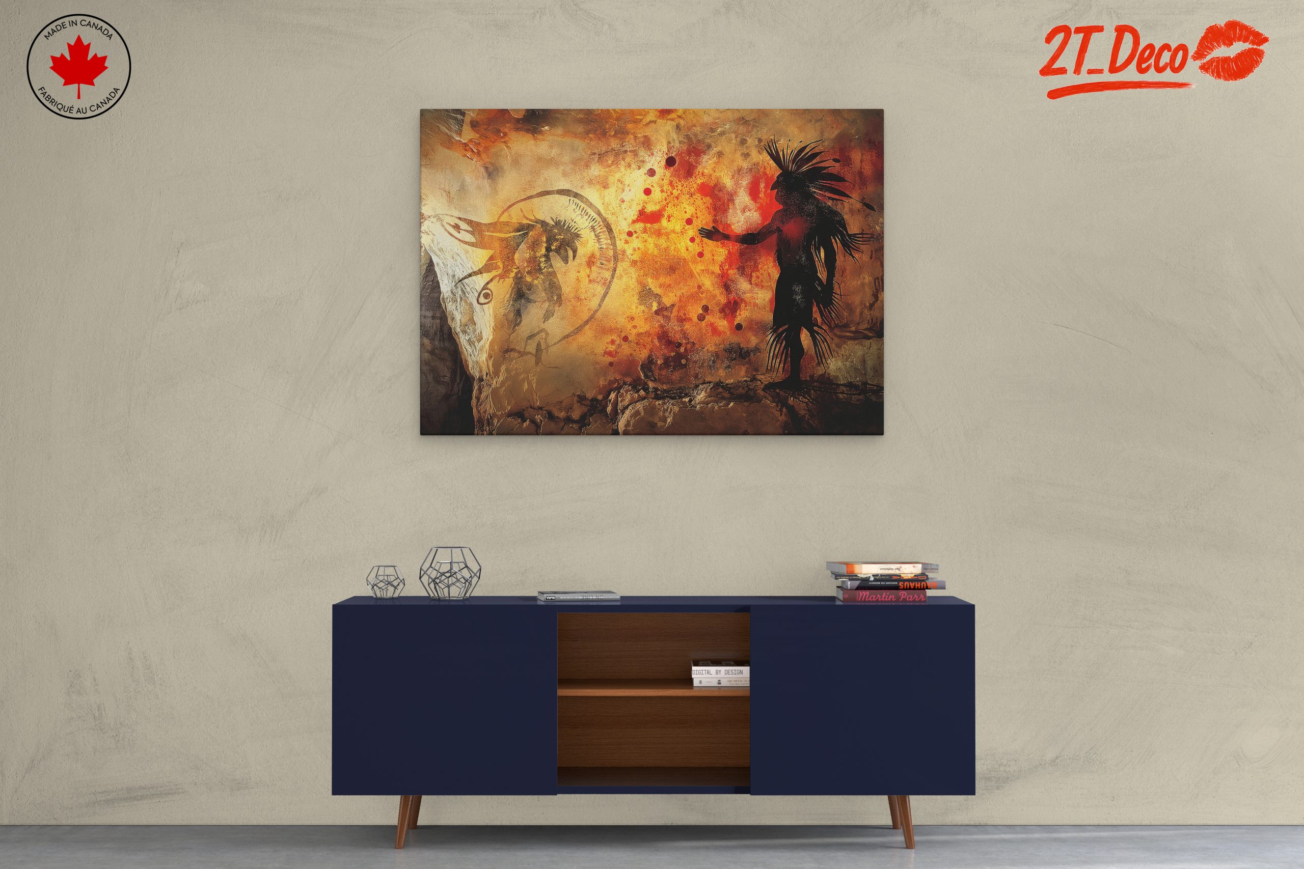 Ancient Cave Art with Abstract Figures - Image 3