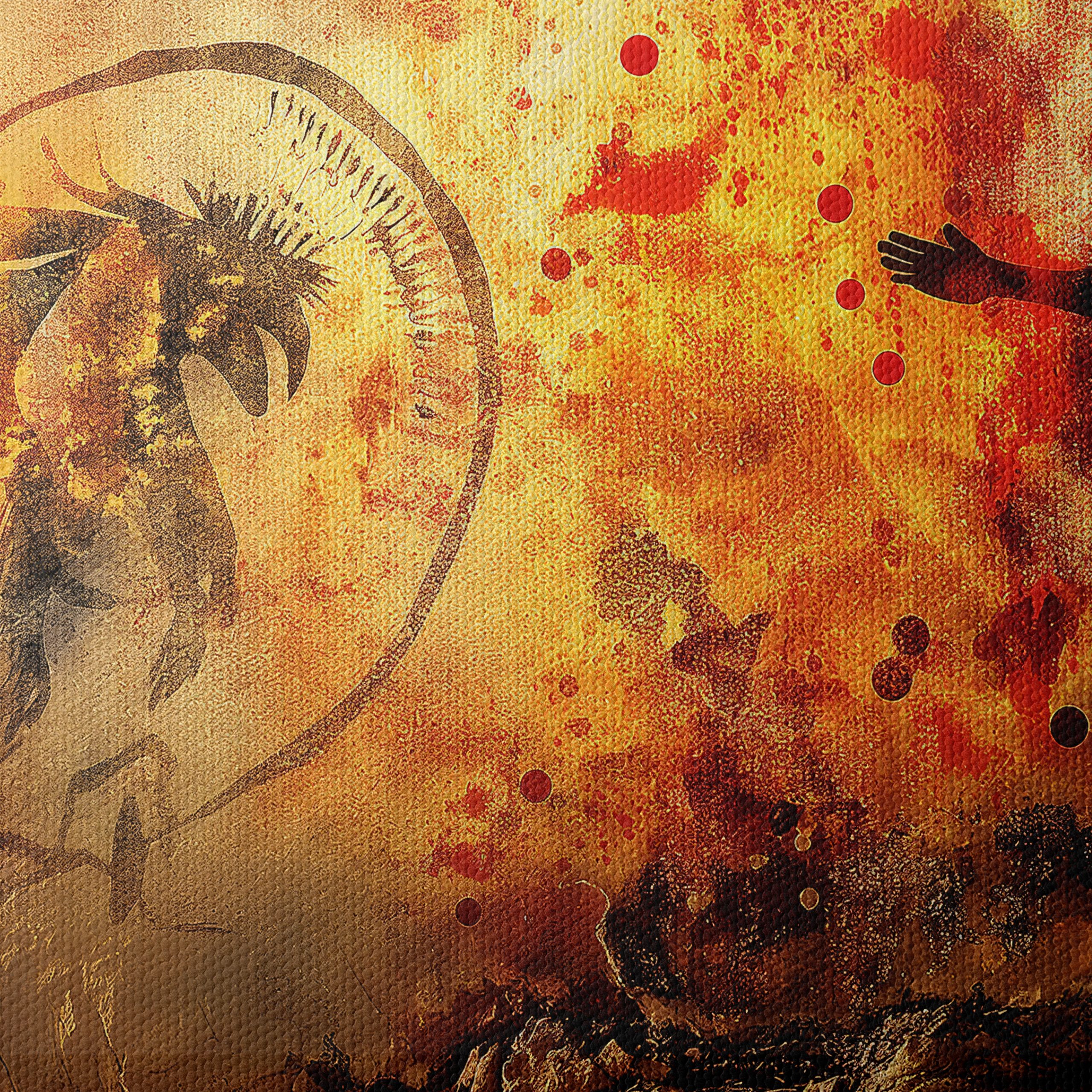 Ancient Cave Art with Abstract Figures - Image 4