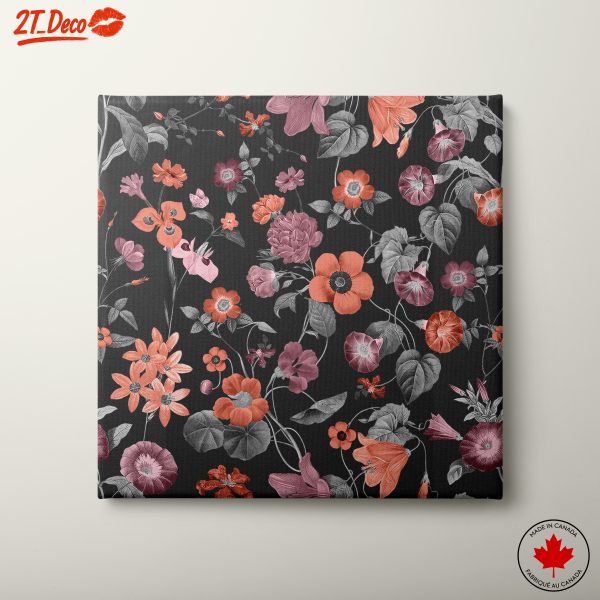 Floral Pattern Art with Dark Background