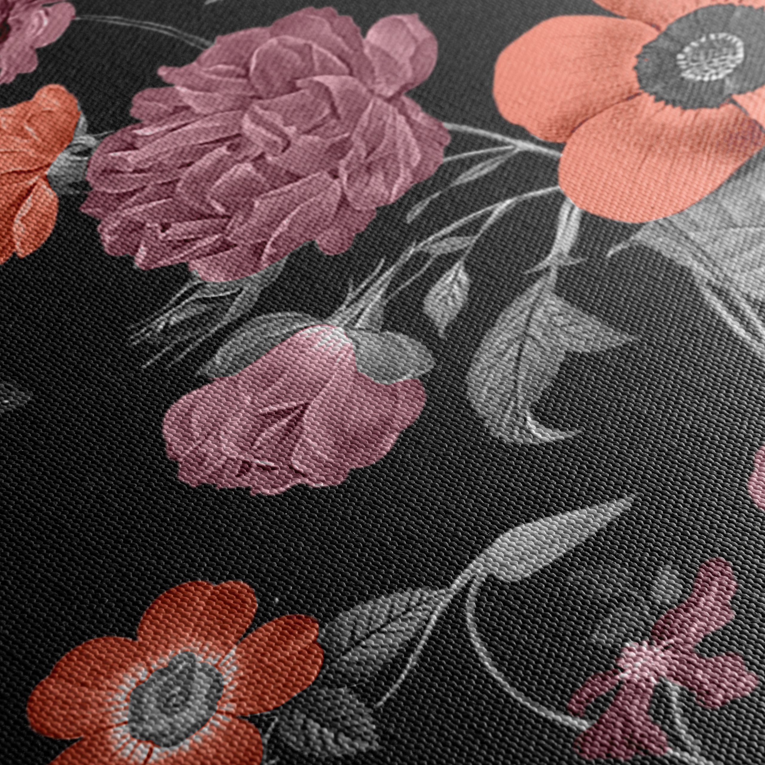 Floral Pattern Art with Dark Background - Image 5