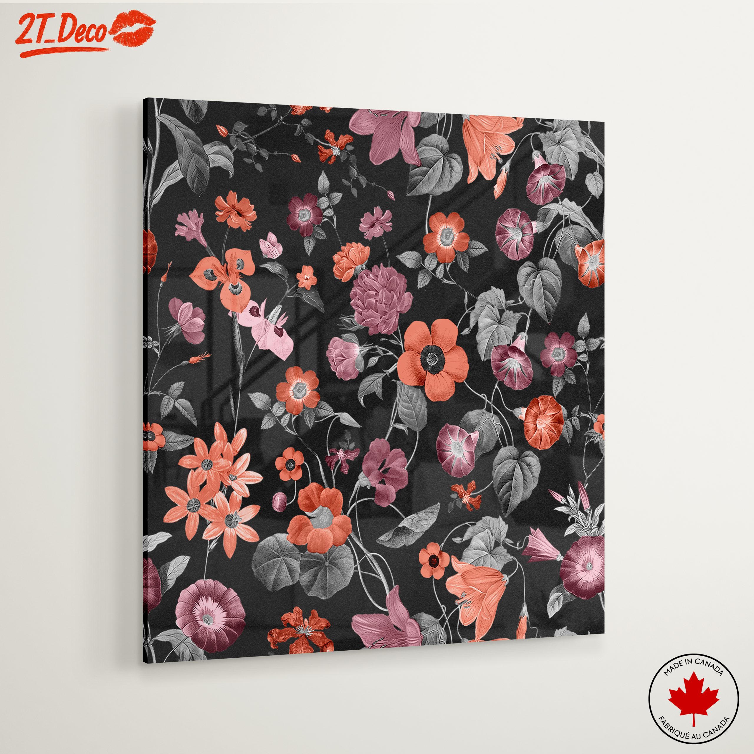 Floral Pattern Art with Dark Background - Image 6