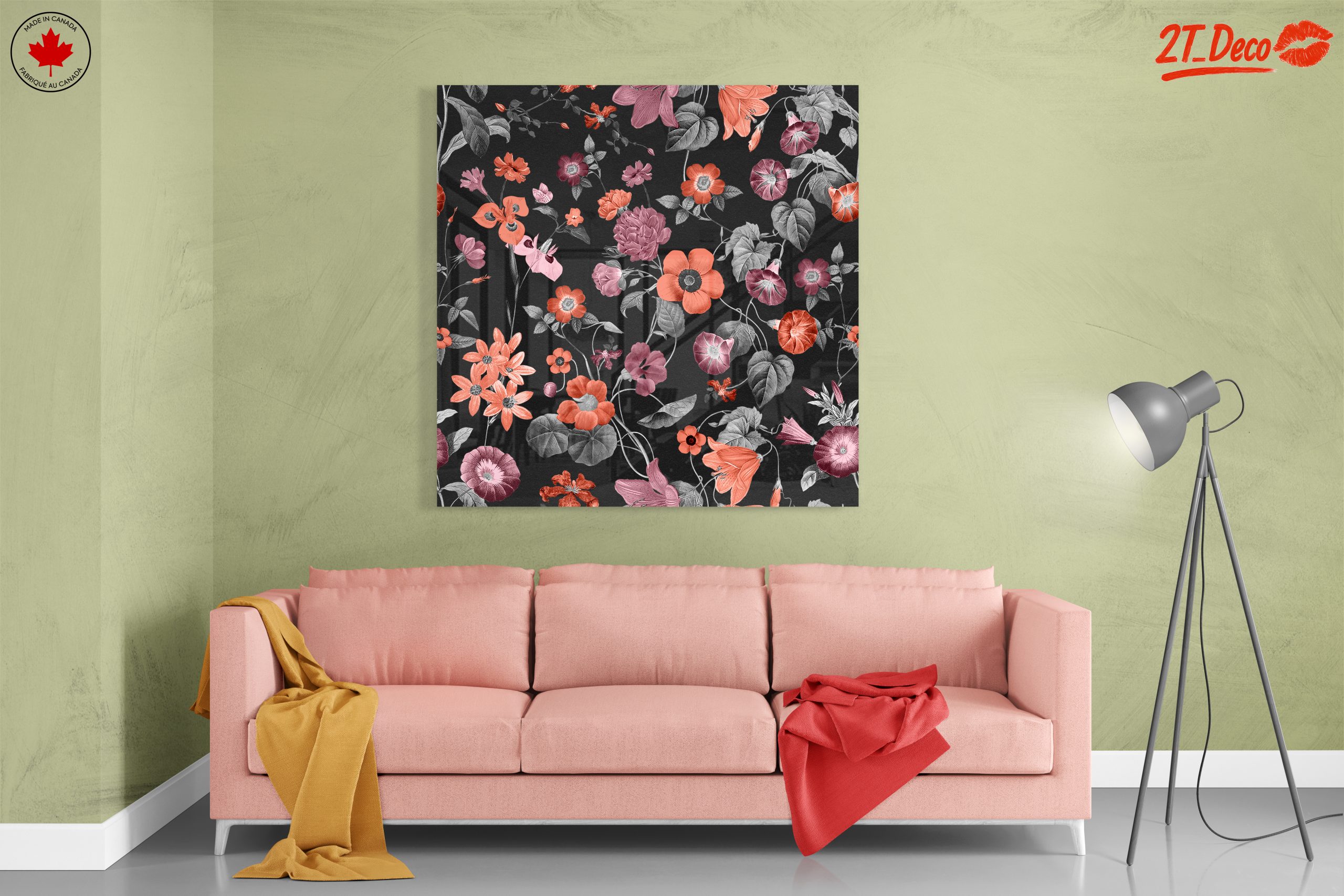 Floral Pattern Art with Dark Background - Image 7