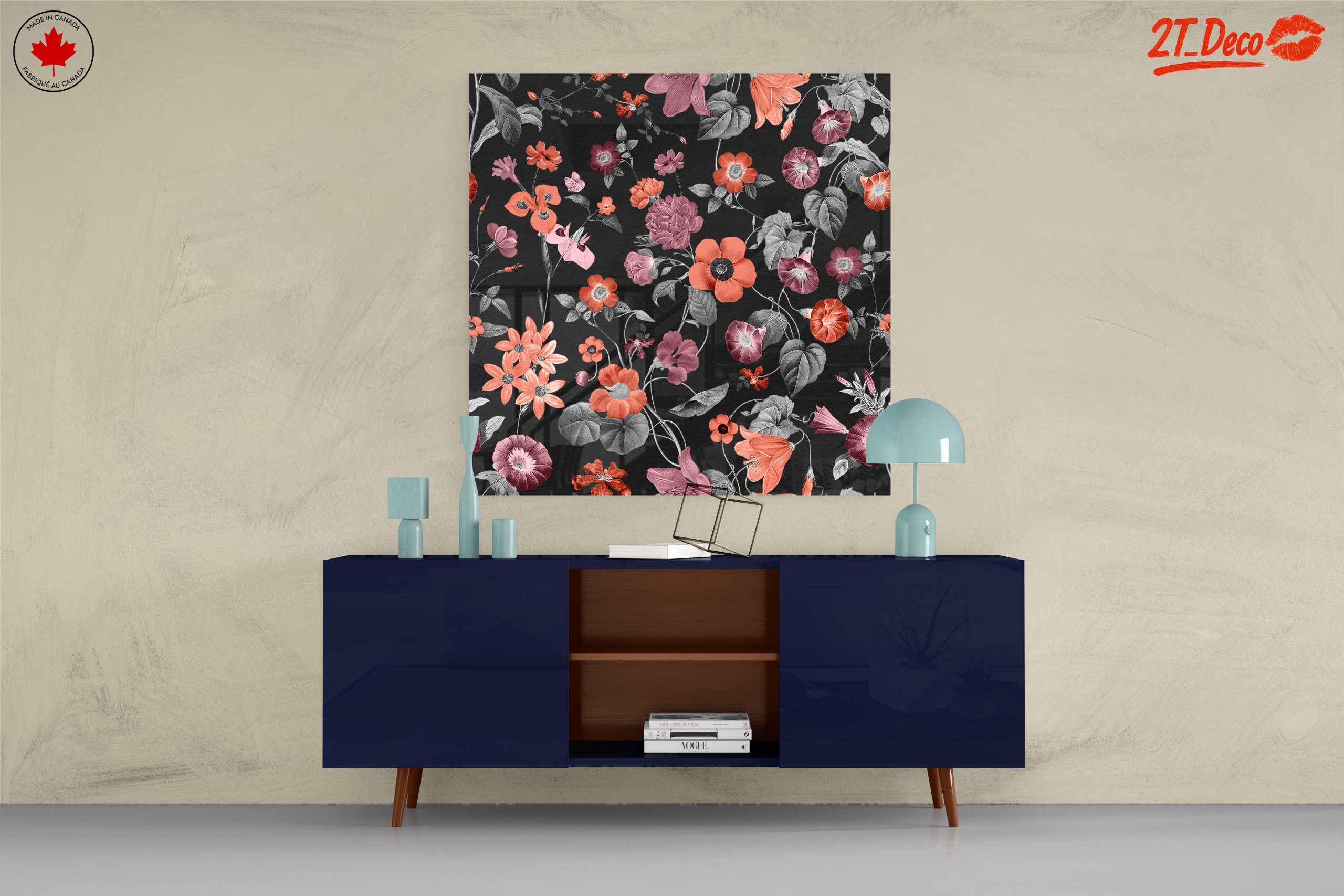 Floral Pattern Art with Dark Background - Image 8