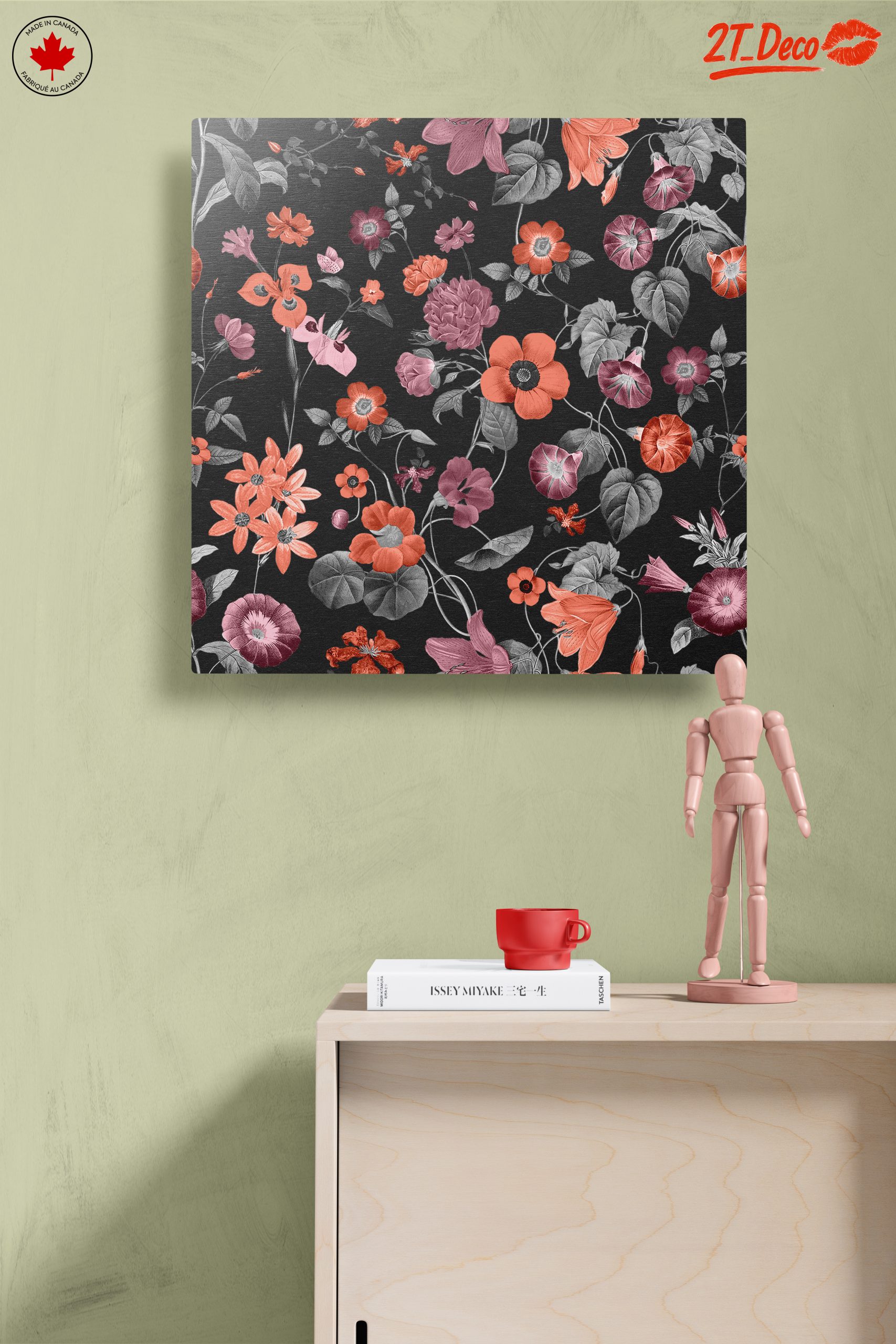 Floral Pattern Art with Dark Background - Image 14
