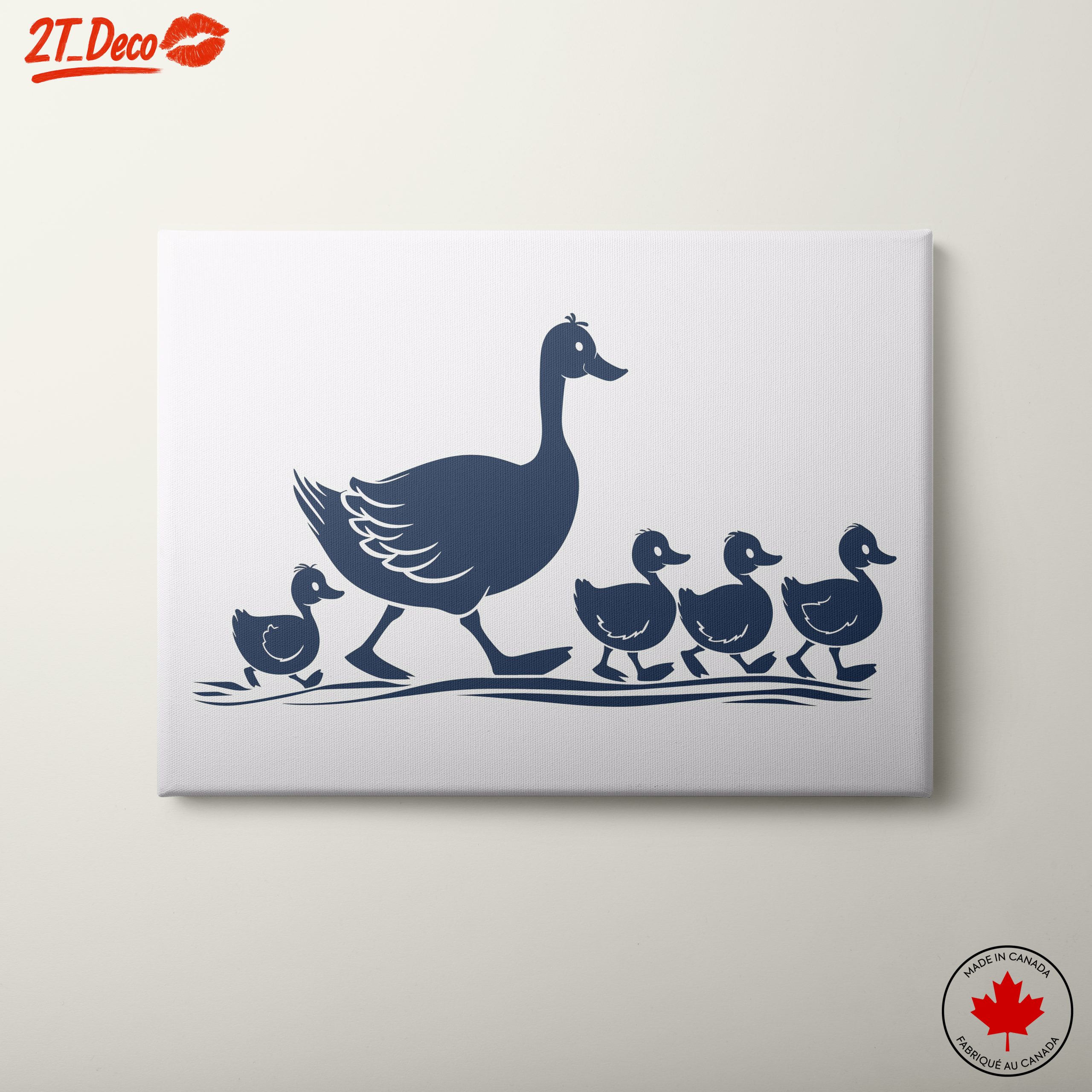 Charming Duck and Ducklings Illustration