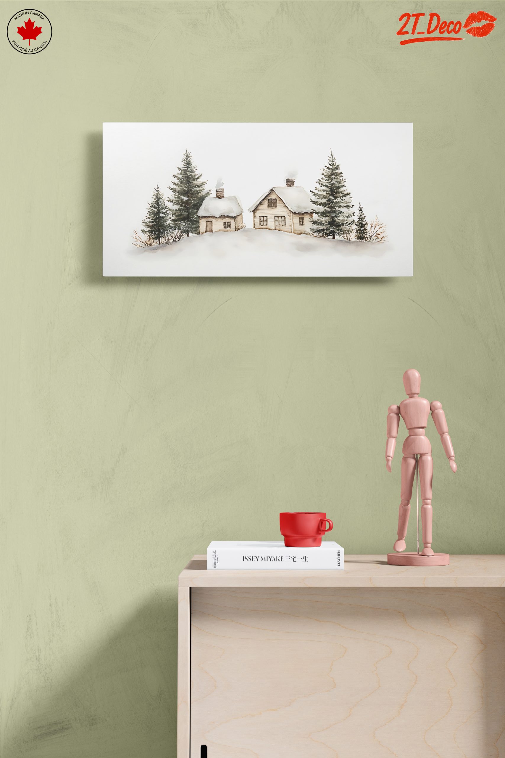 Charming Winter Landscape with Cozy Cabins - Image 14