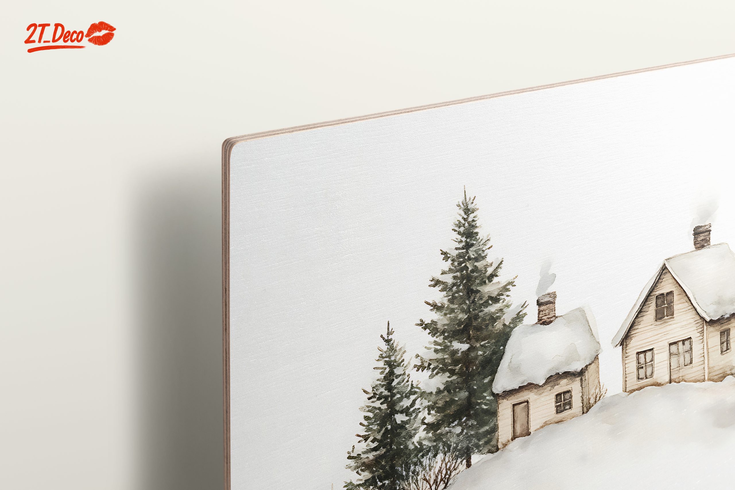 Charming Winter Landscape with Cozy Cabins - Image 15