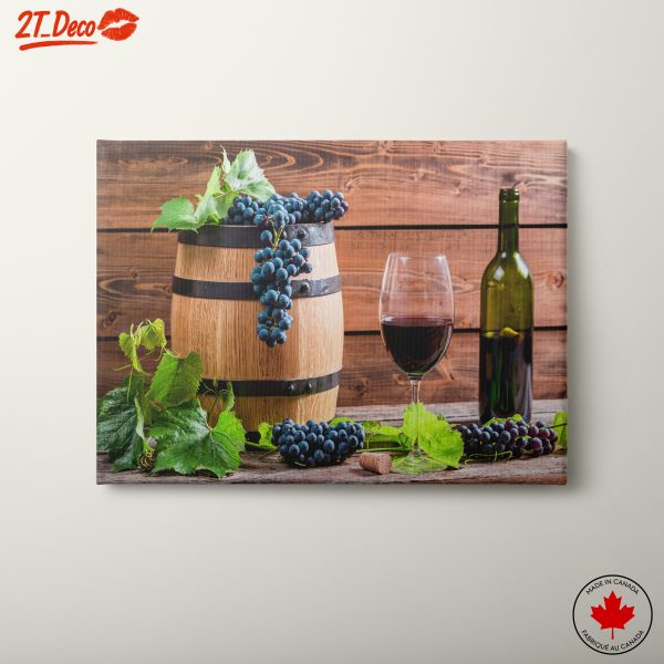 Rustic Wine Barrel With Grapes