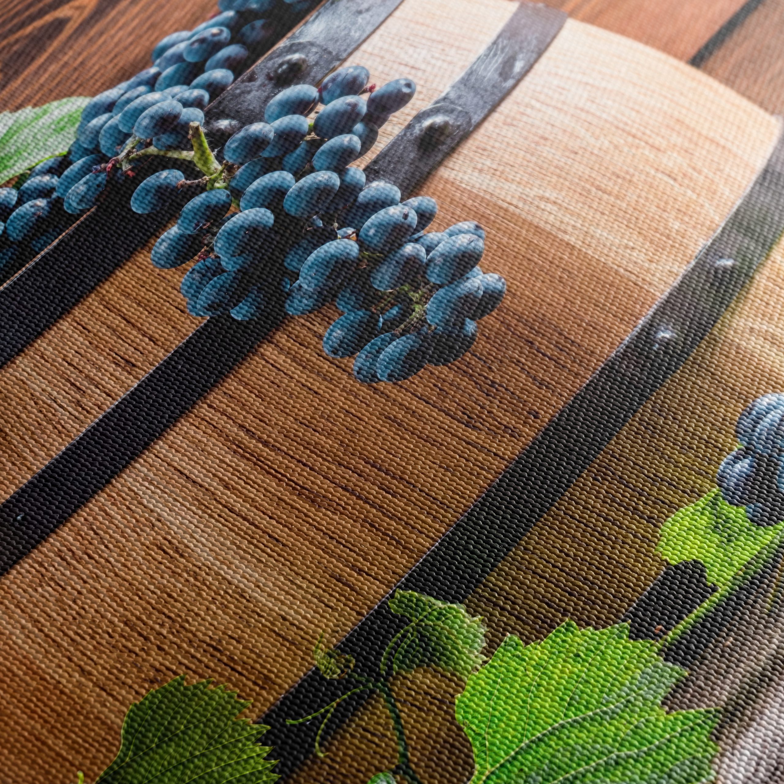 Rustic Wine Barrel With Grapes - Image 5