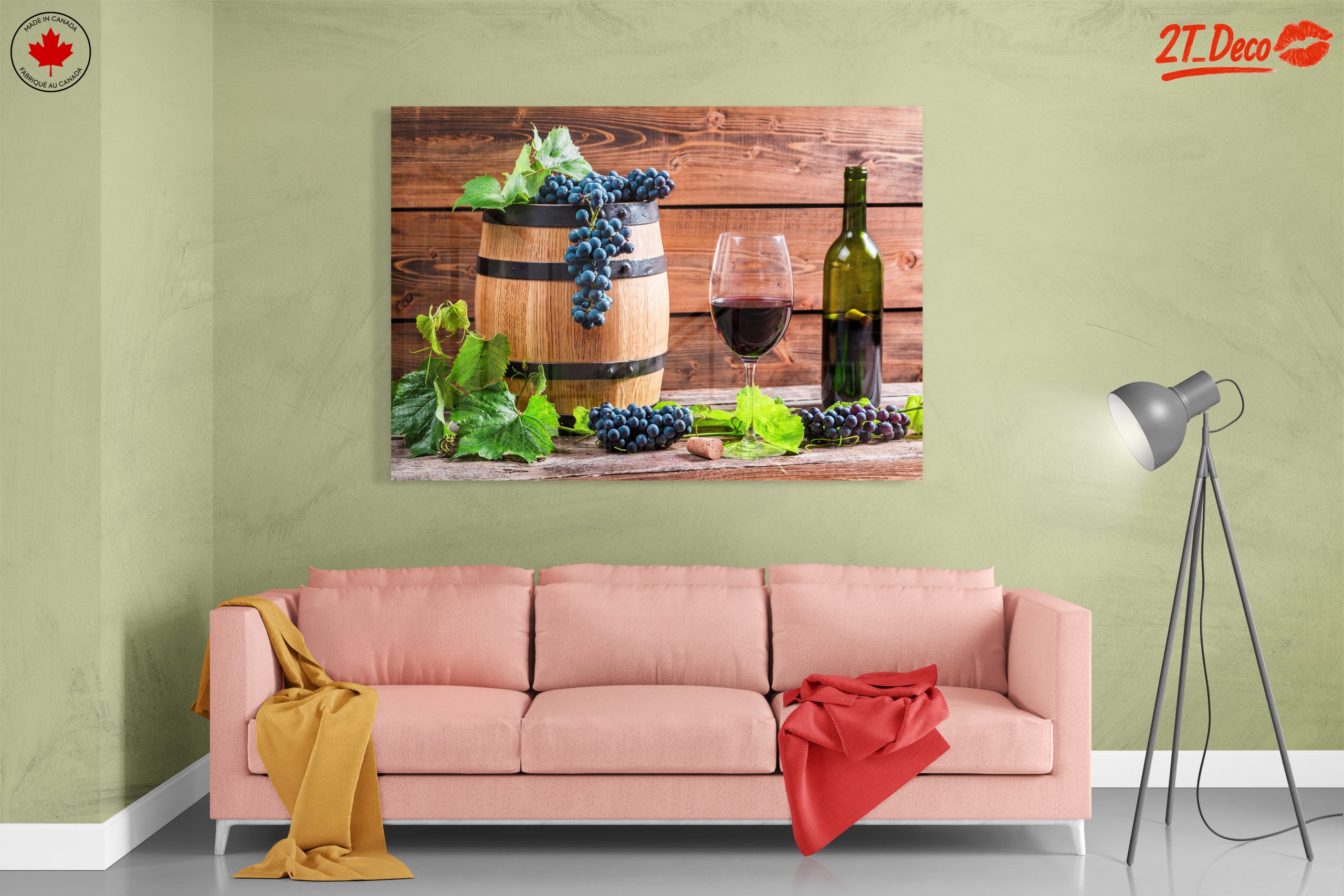 Rustic Wine Barrel With Grapes - Image 7