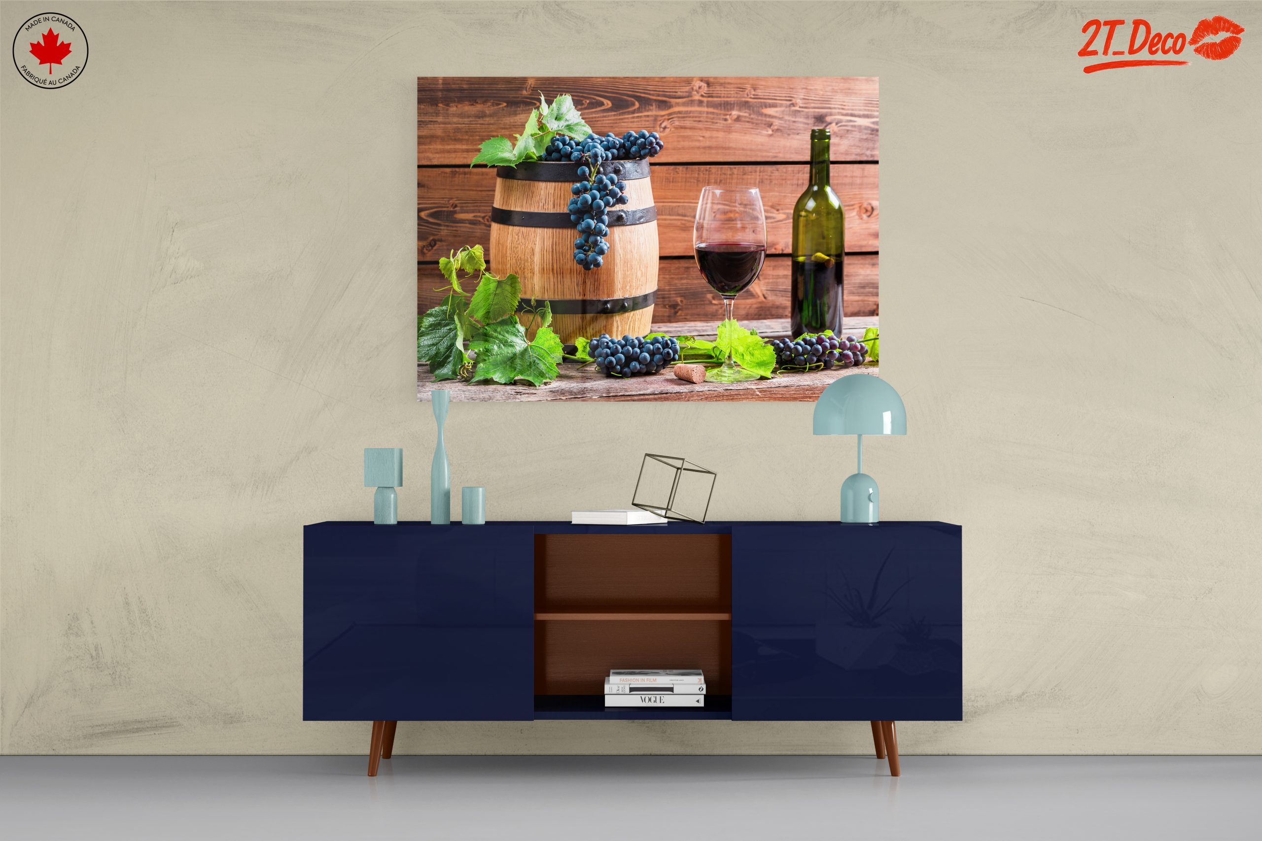 Rustic Wine Barrel With Grapes - Image 8