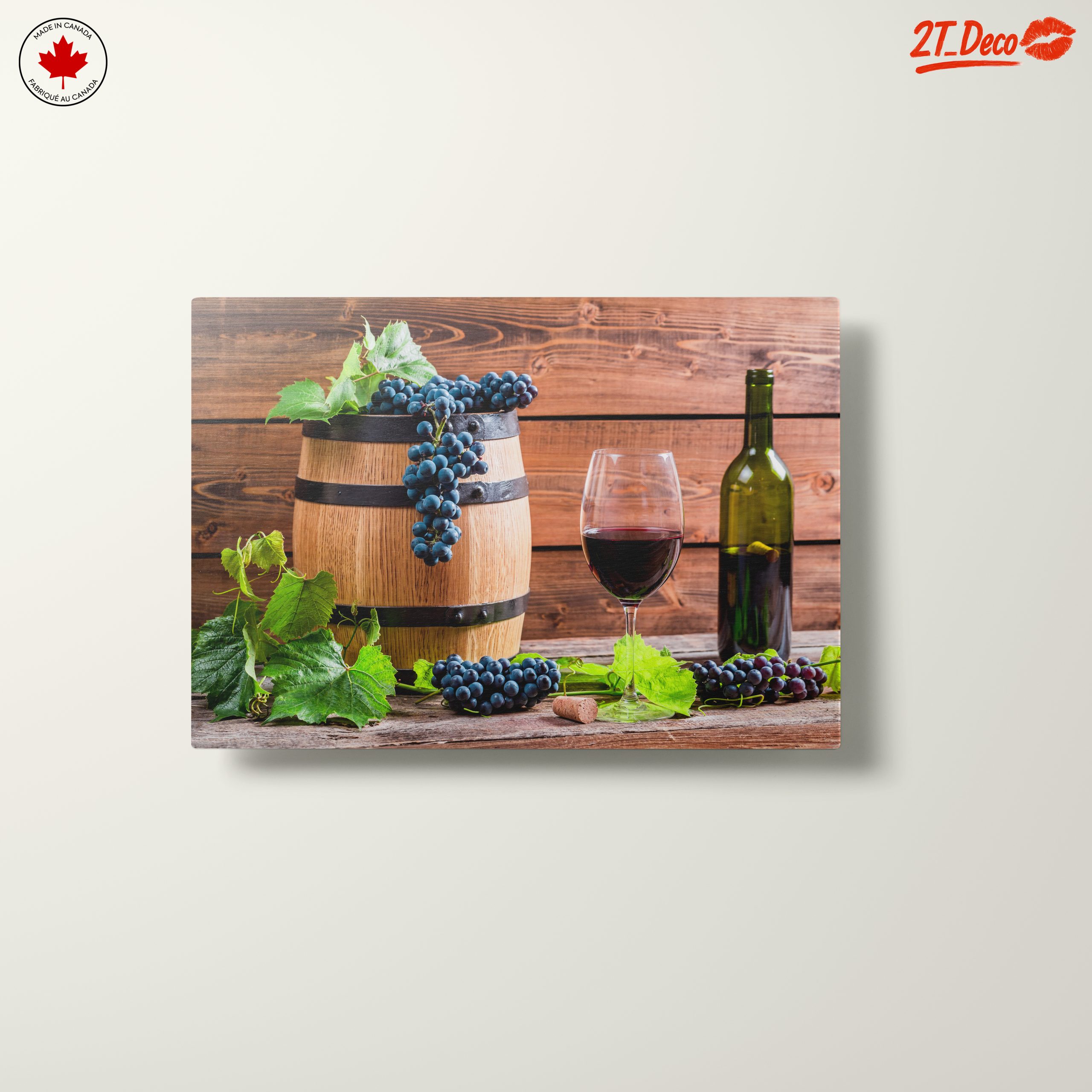 Rustic Wine Barrel With Grapes - Image 10