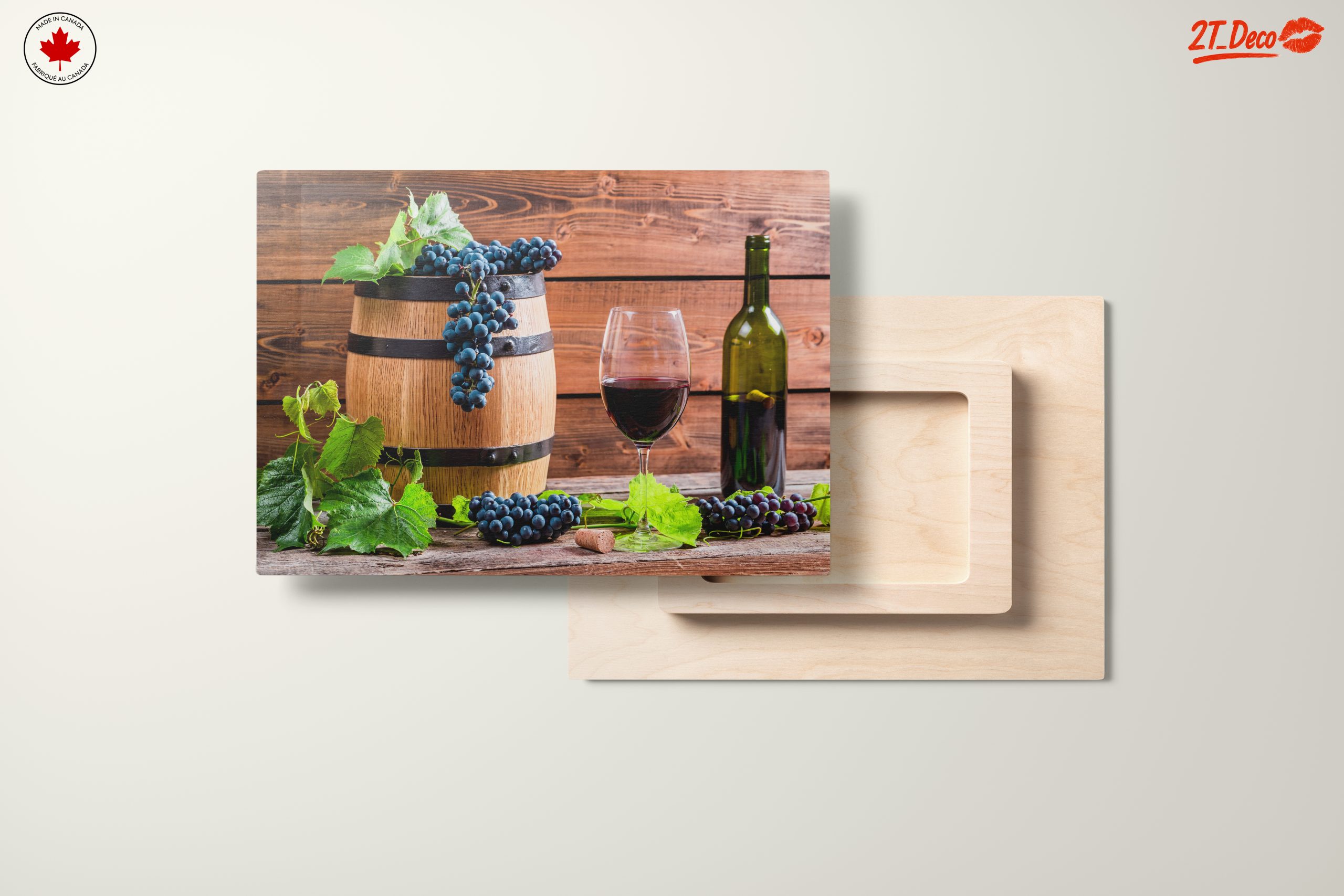 Rustic Wine Barrel With Grapes - Image 11