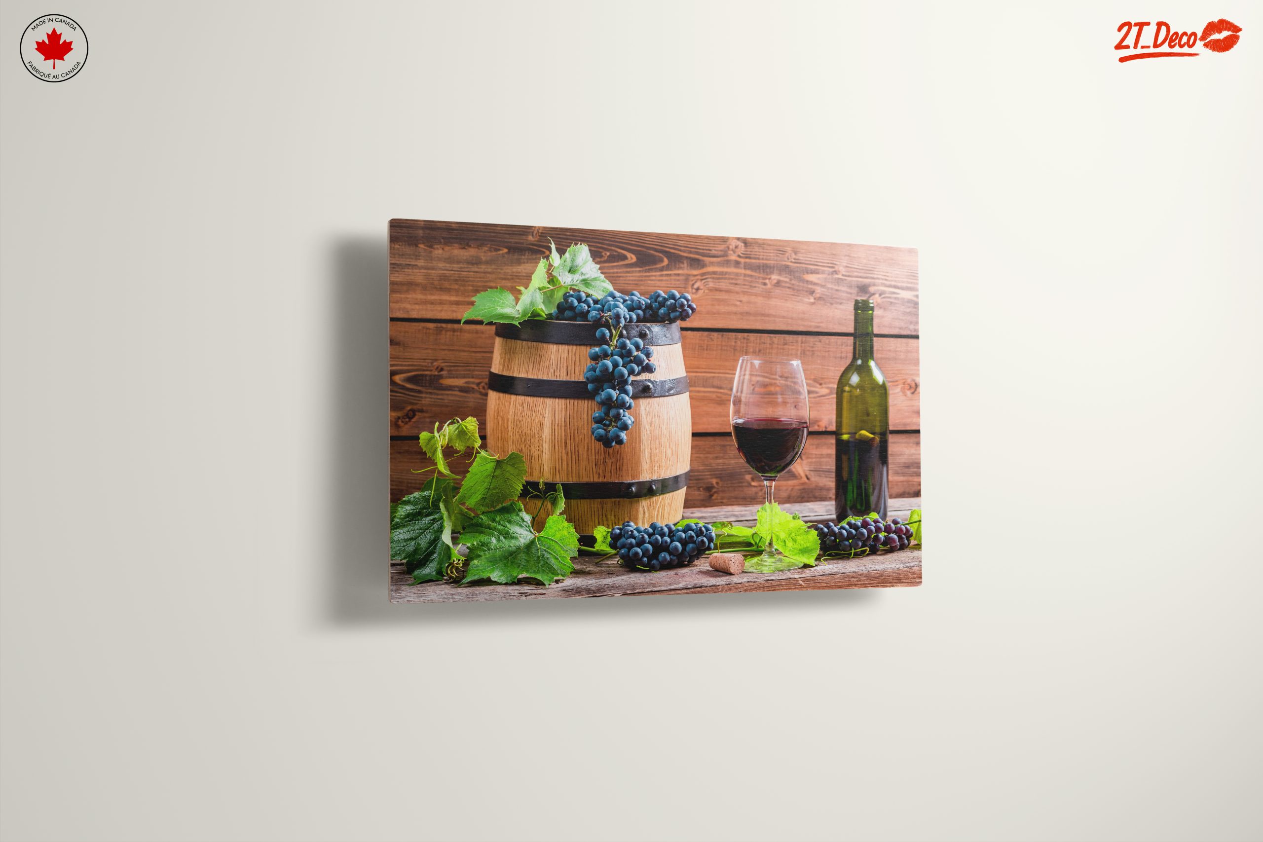 Rustic Wine Barrel With Grapes - Image 13