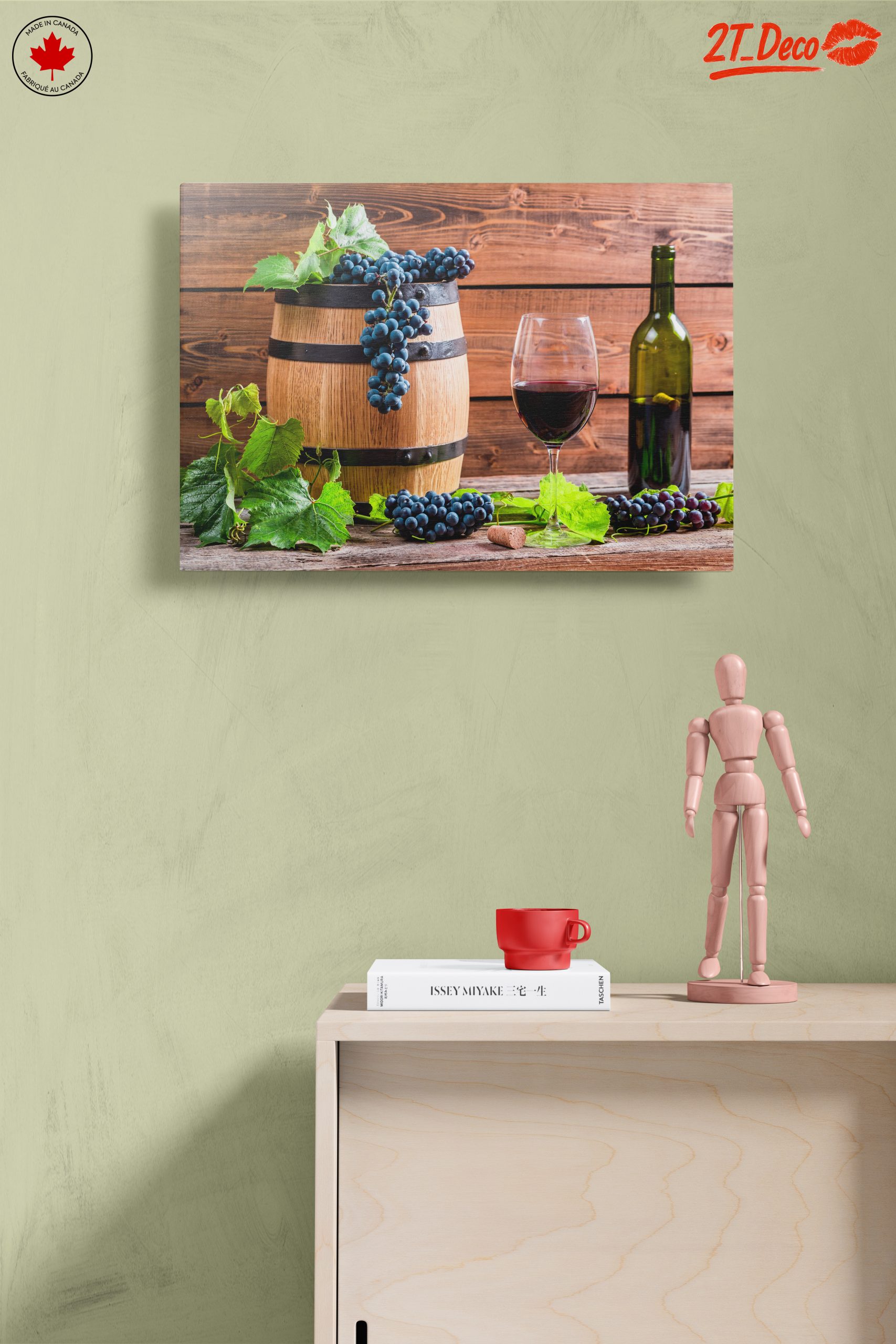 Rustic Wine Barrel With Grapes - Image 14