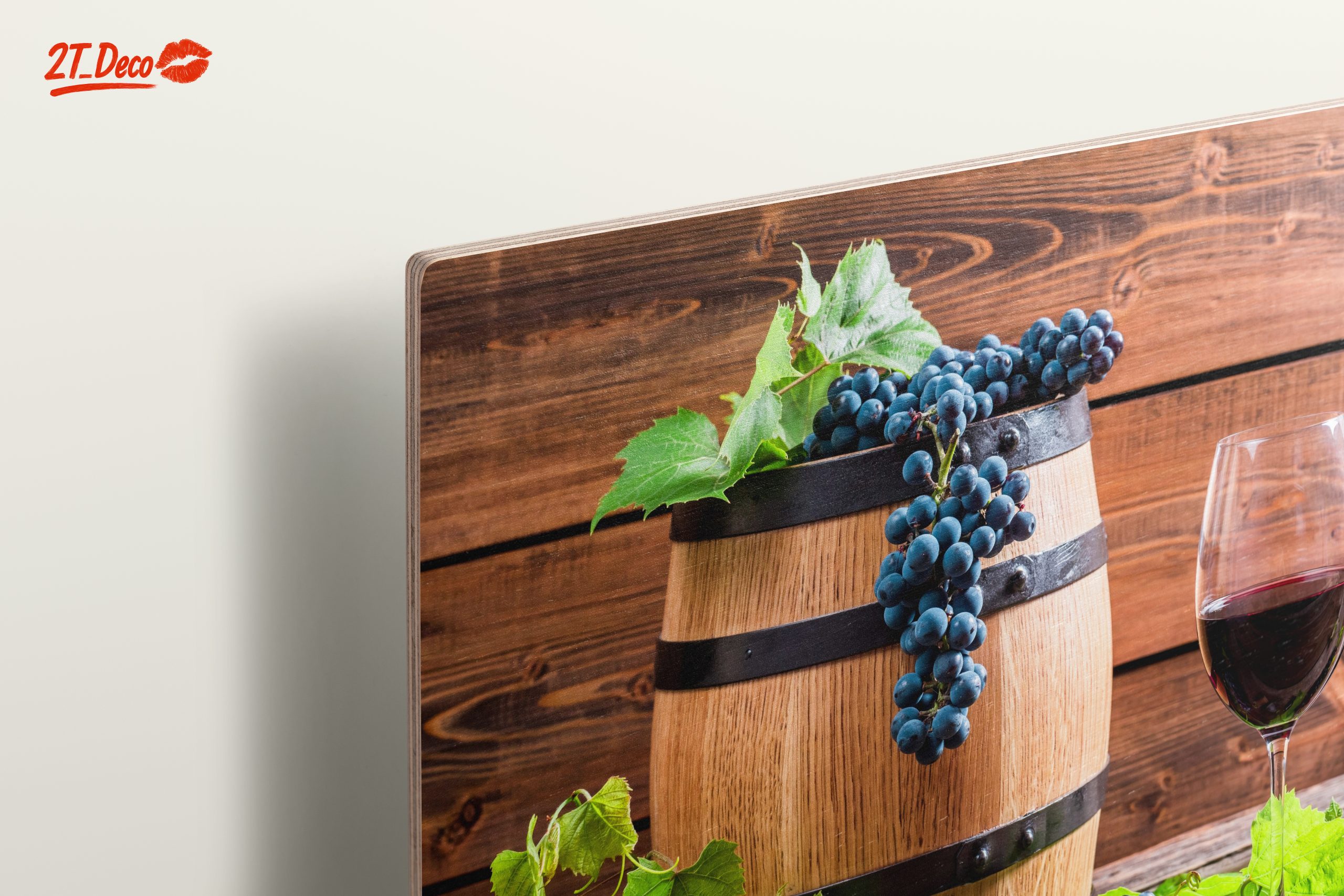Rustic Wine Barrel With Grapes - Image 15