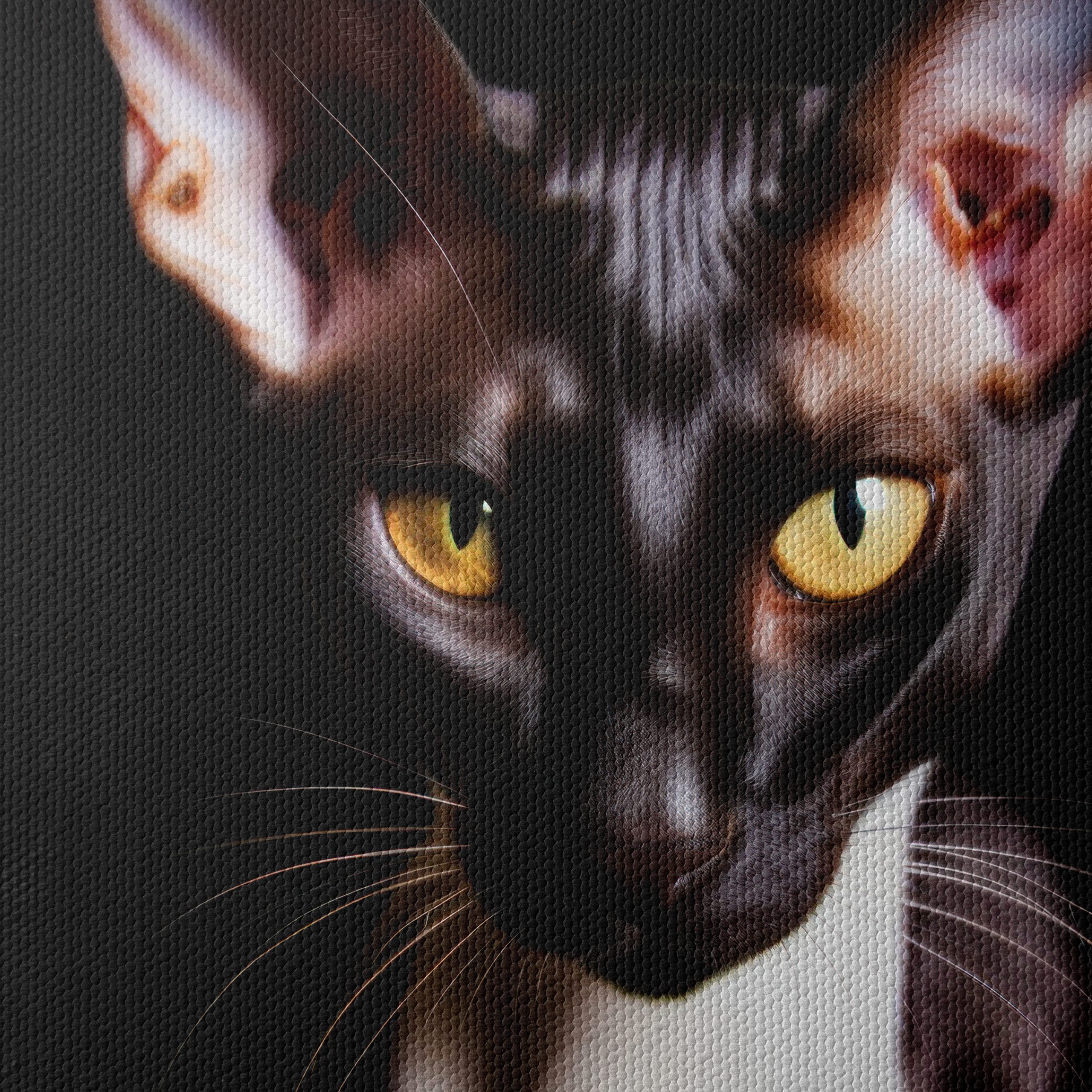 Sleek Black Cat Artwork with Striking Eyes - Image 4