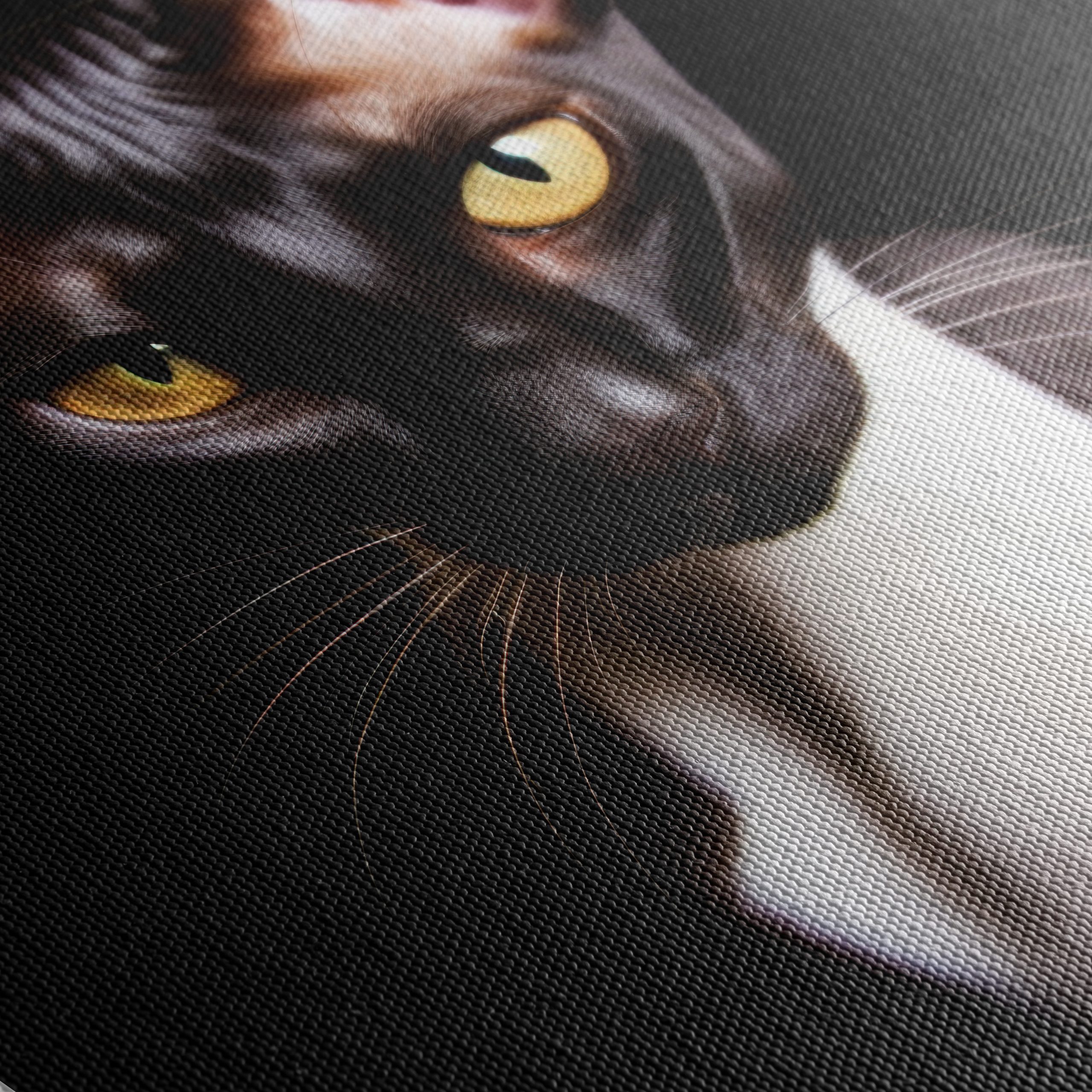 Sleek Black Cat Artwork with Striking Eyes - Image 5
