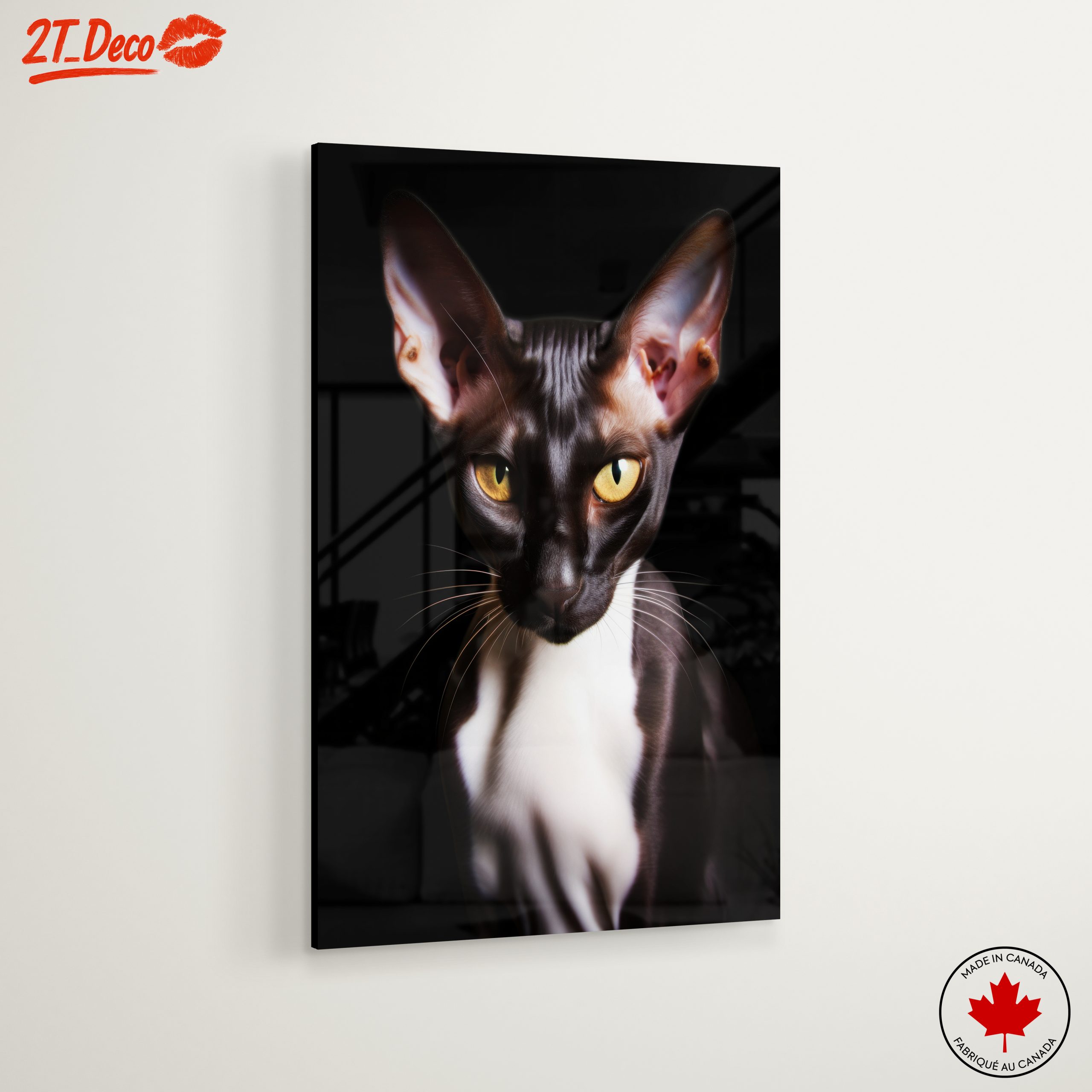 Sleek Black Cat Artwork with Striking Eyes - Image 6
