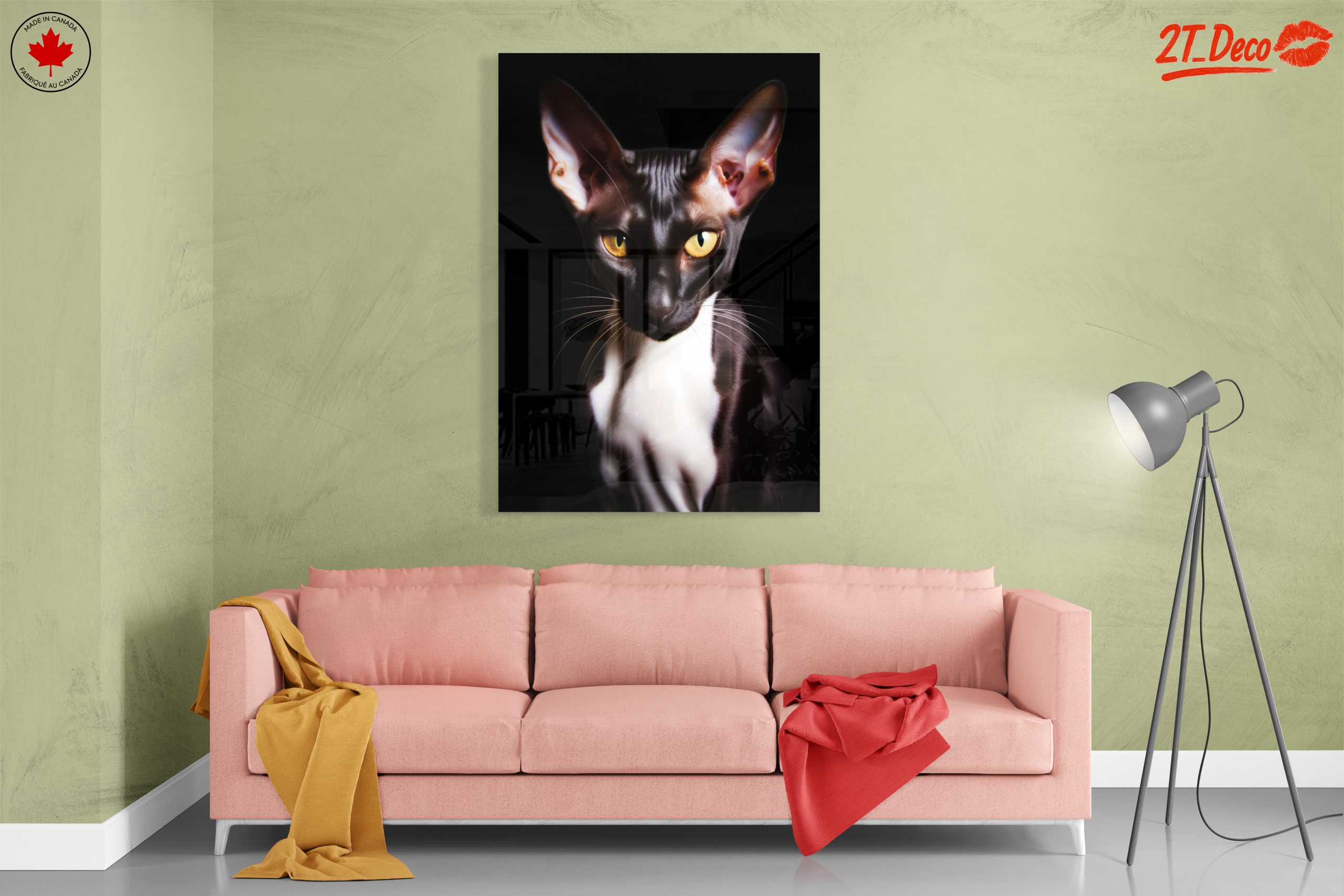 Sleek Black Cat Artwork with Striking Eyes - Image 7