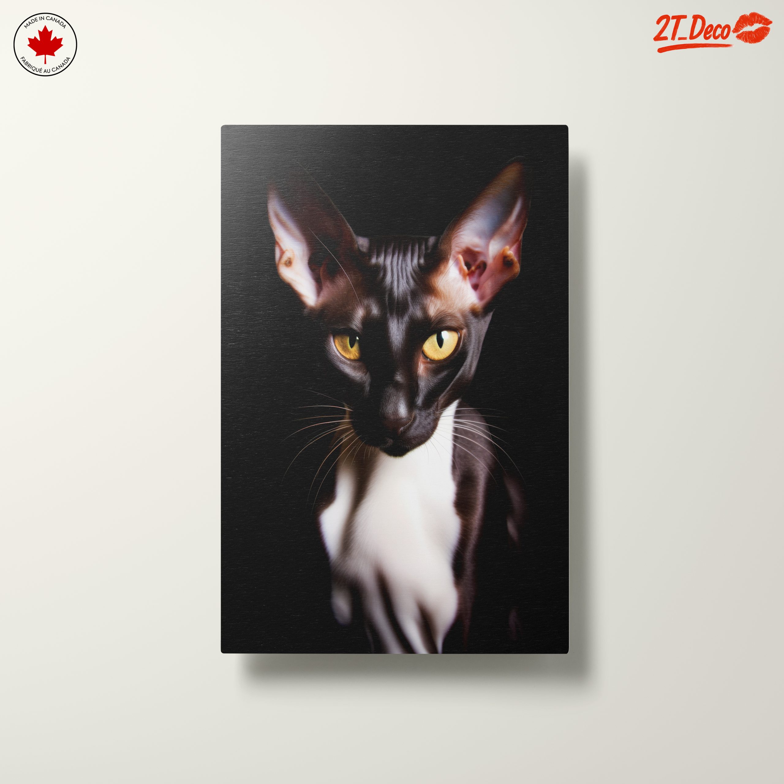 Sleek Black Cat Artwork with Striking Eyes - Image 10