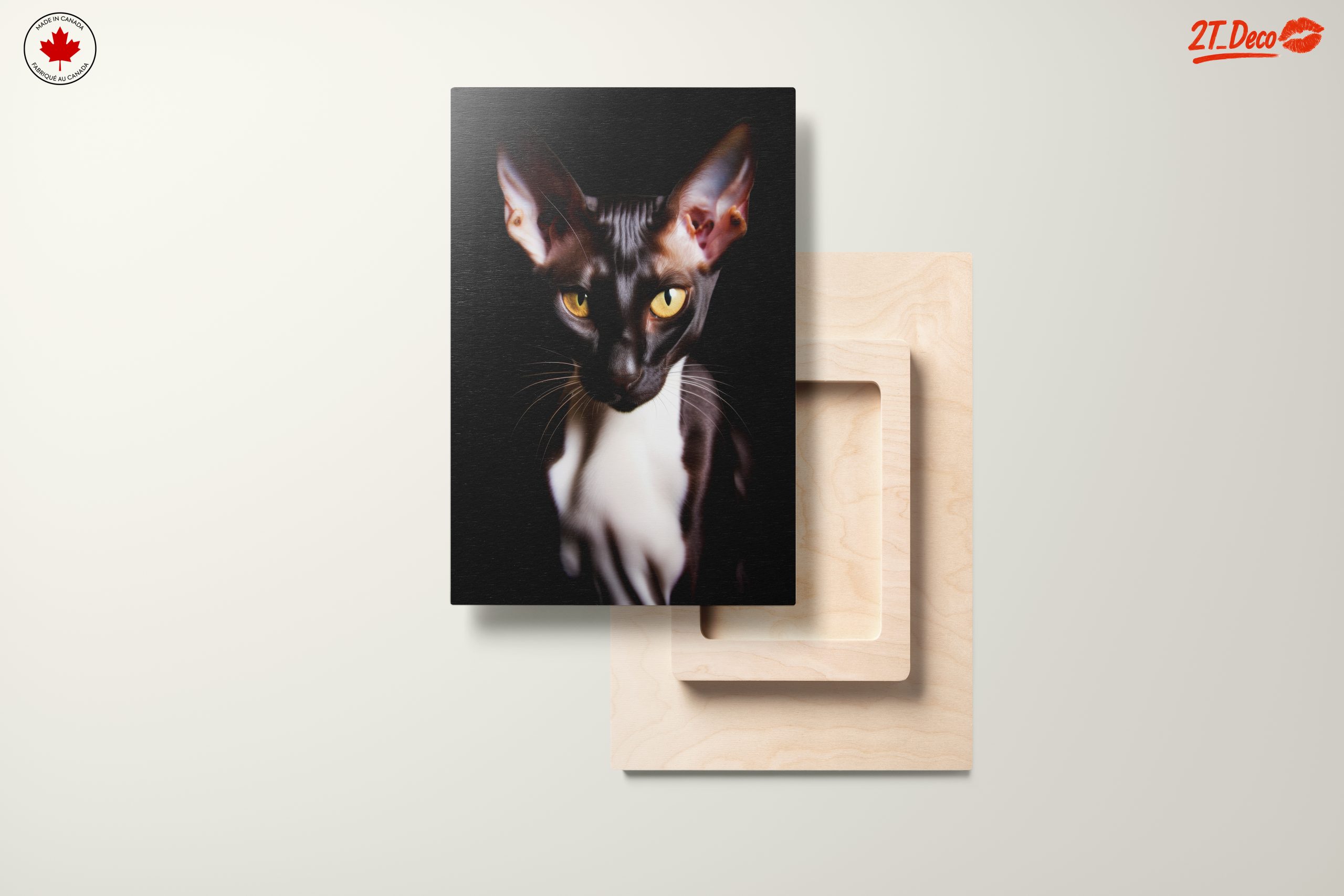 Sleek Black Cat Artwork with Striking Eyes - Image 11